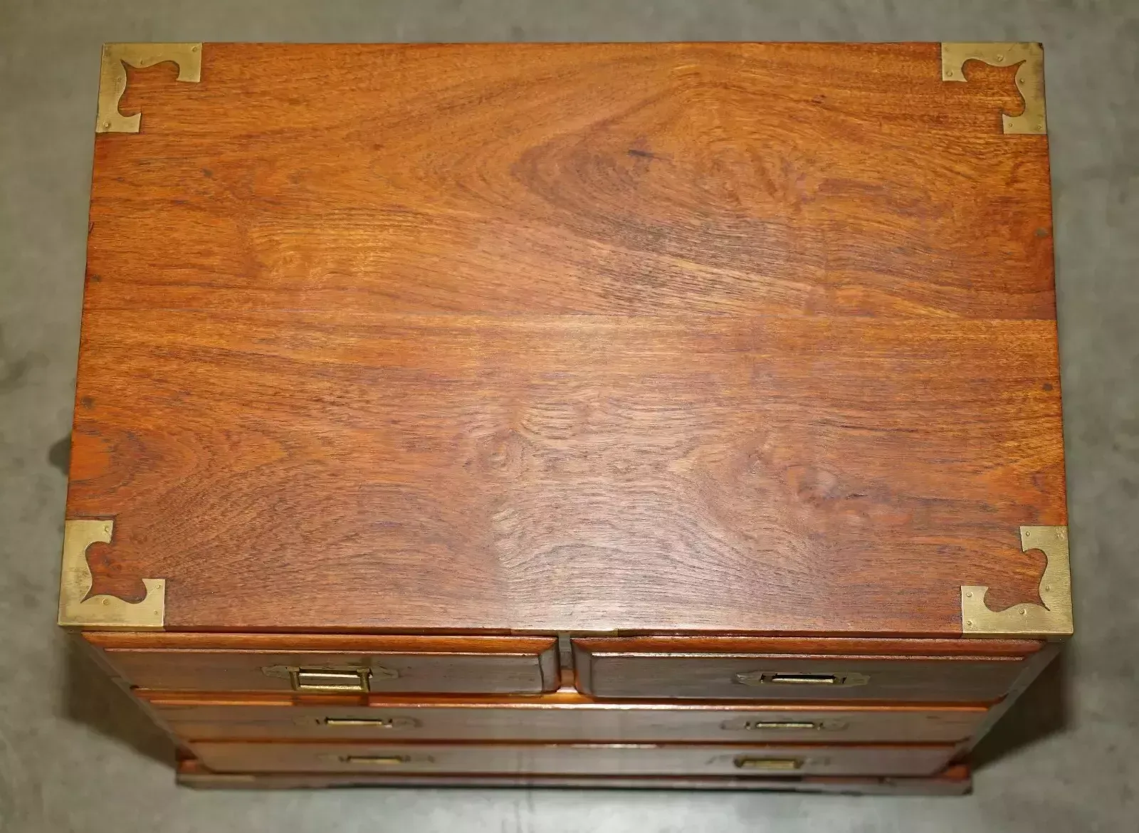 Pair Of Vintage Camphor Wood Military Campaign Bedside Table Nightstand Drawers photo vintage