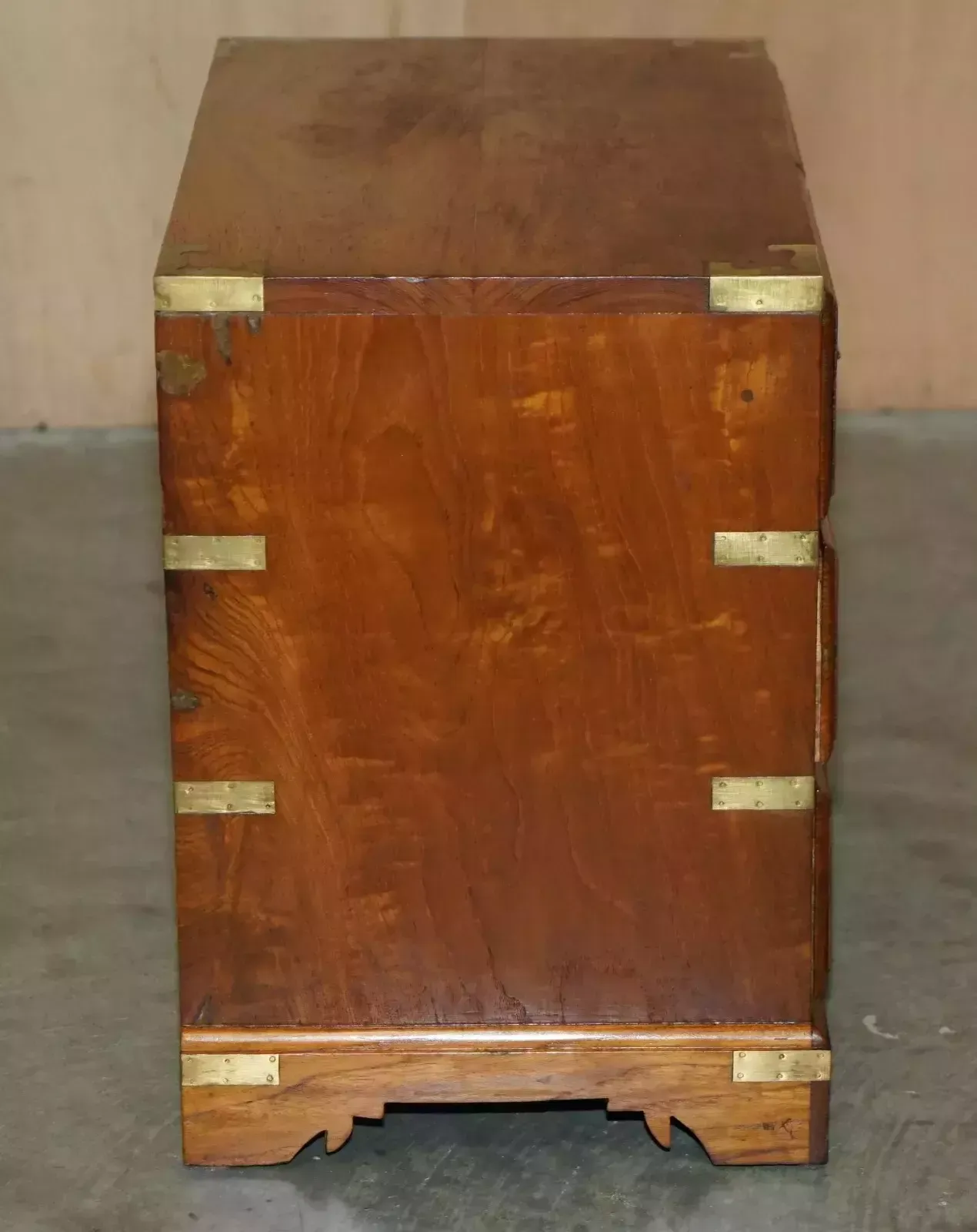 photo for sale Pair Of Vintage Camphor Wood Military Campaign Bedside Table Nightstand Drawers