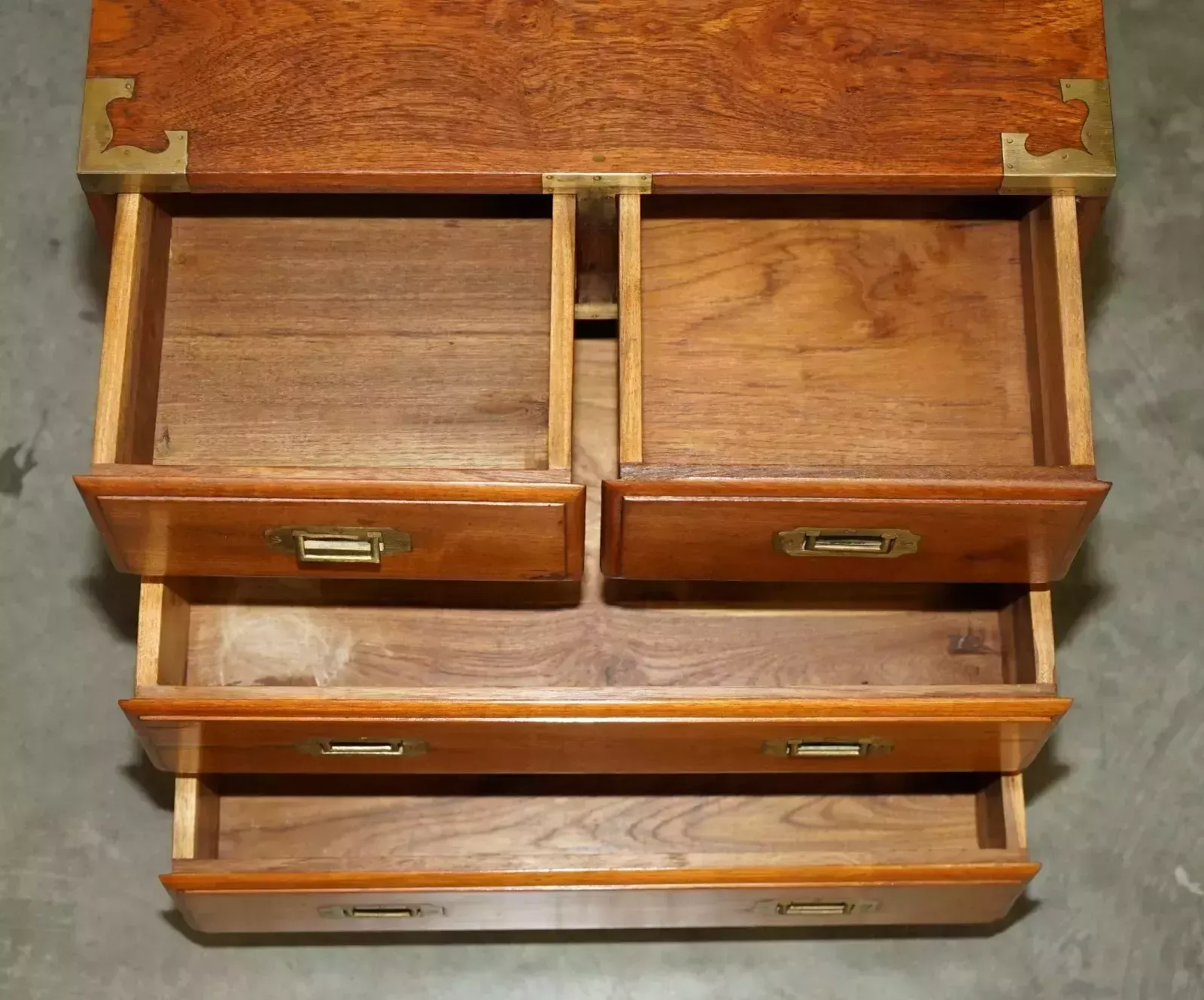 photo buy Pair Of Vintage Camphor Wood Military Campaign Bedside Table Nightstand Drawers