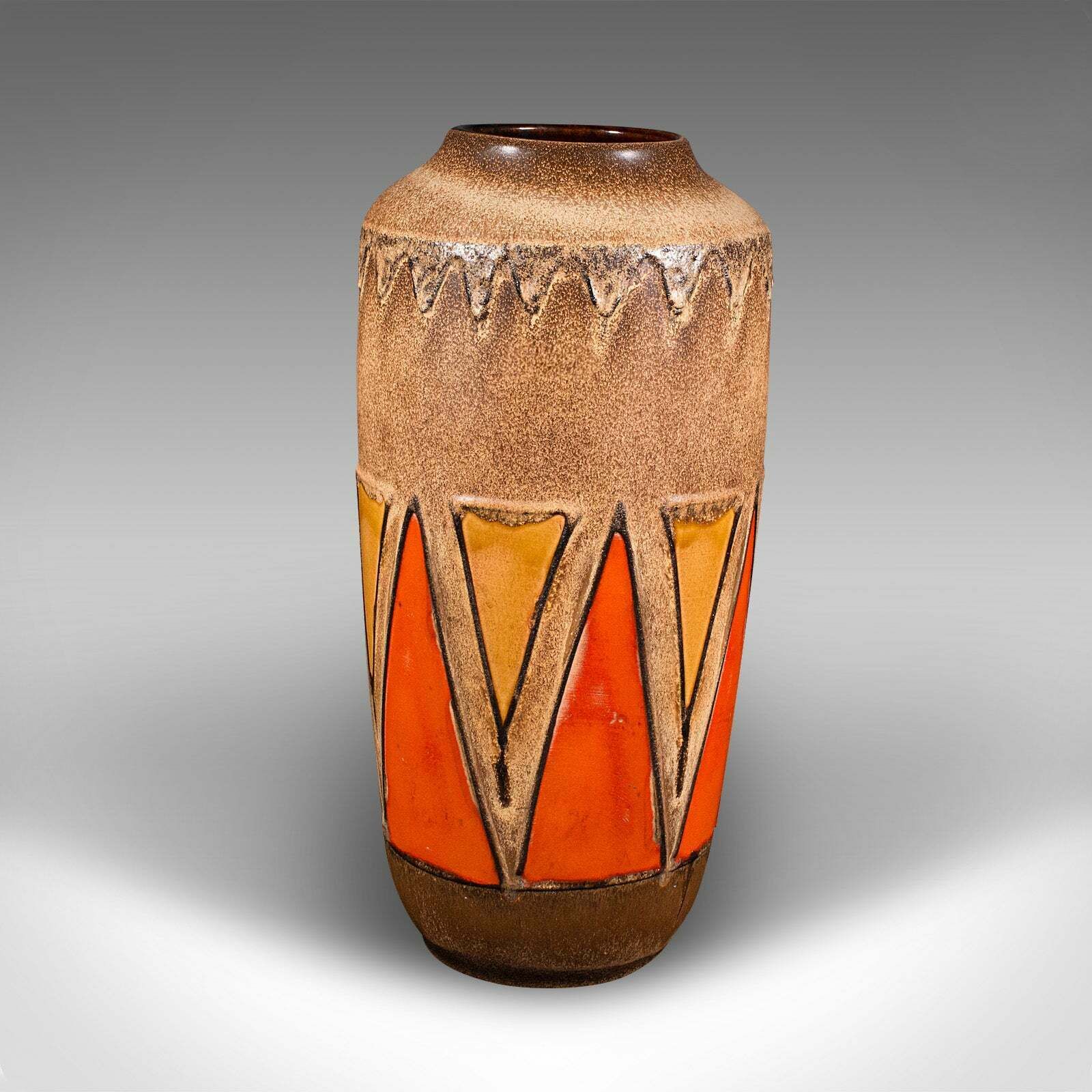 Vintage Fat Lava Vase, German, Ceramic Baluster, Magma Finish, Mid Century, 1960 photo Home Decor