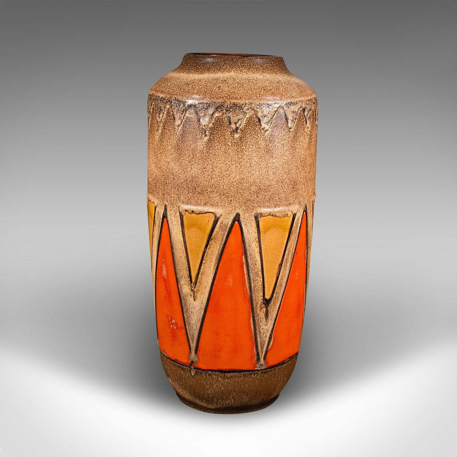 Vintage Fat Lava Vase, German, Ceramic Baluster, Magma Finish, Mid Century, 1960 photo 695.0
