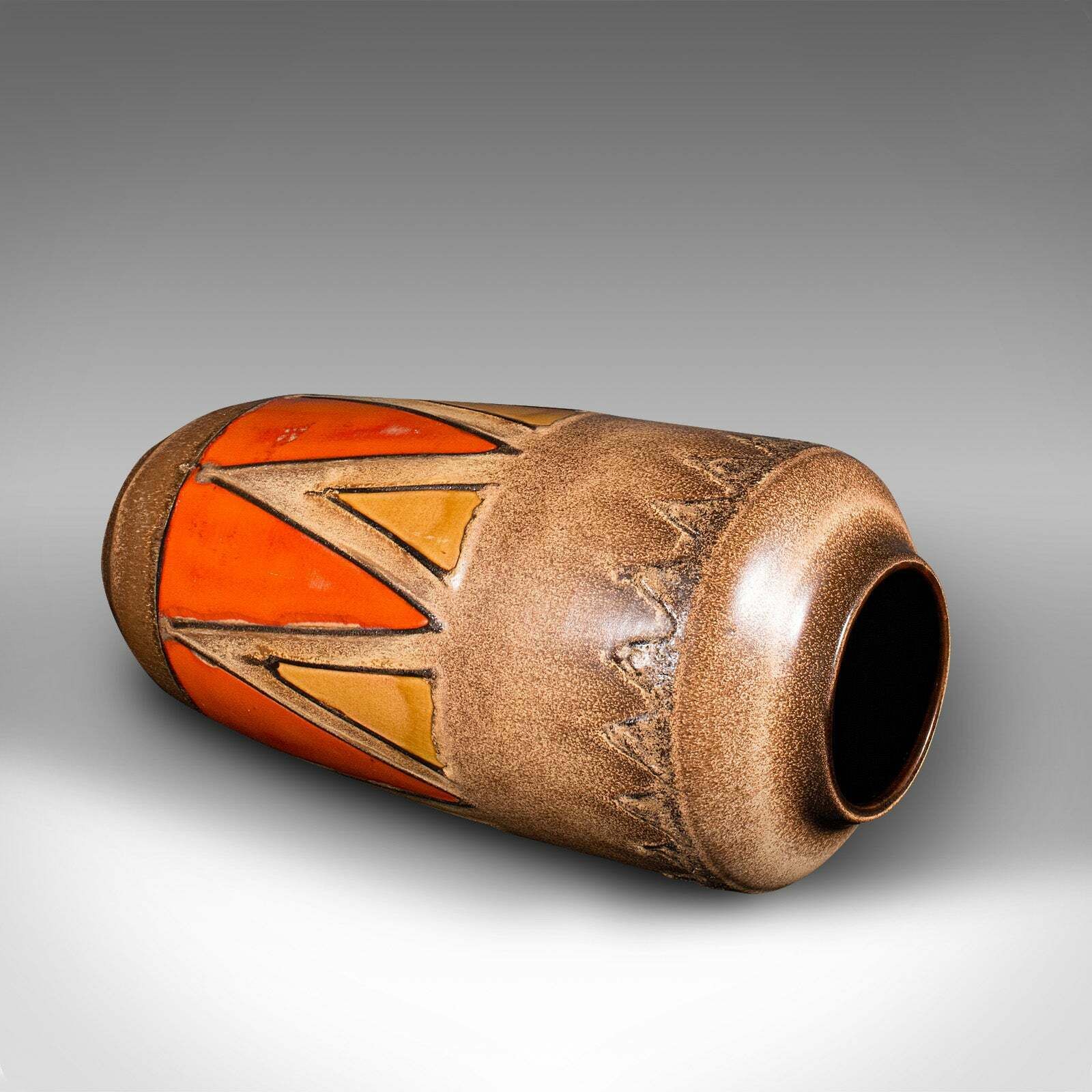 Vintage Fat Lava Vase, German, Ceramic Baluster, Magma Finish, Mid Century, 1960 photo vinterior
