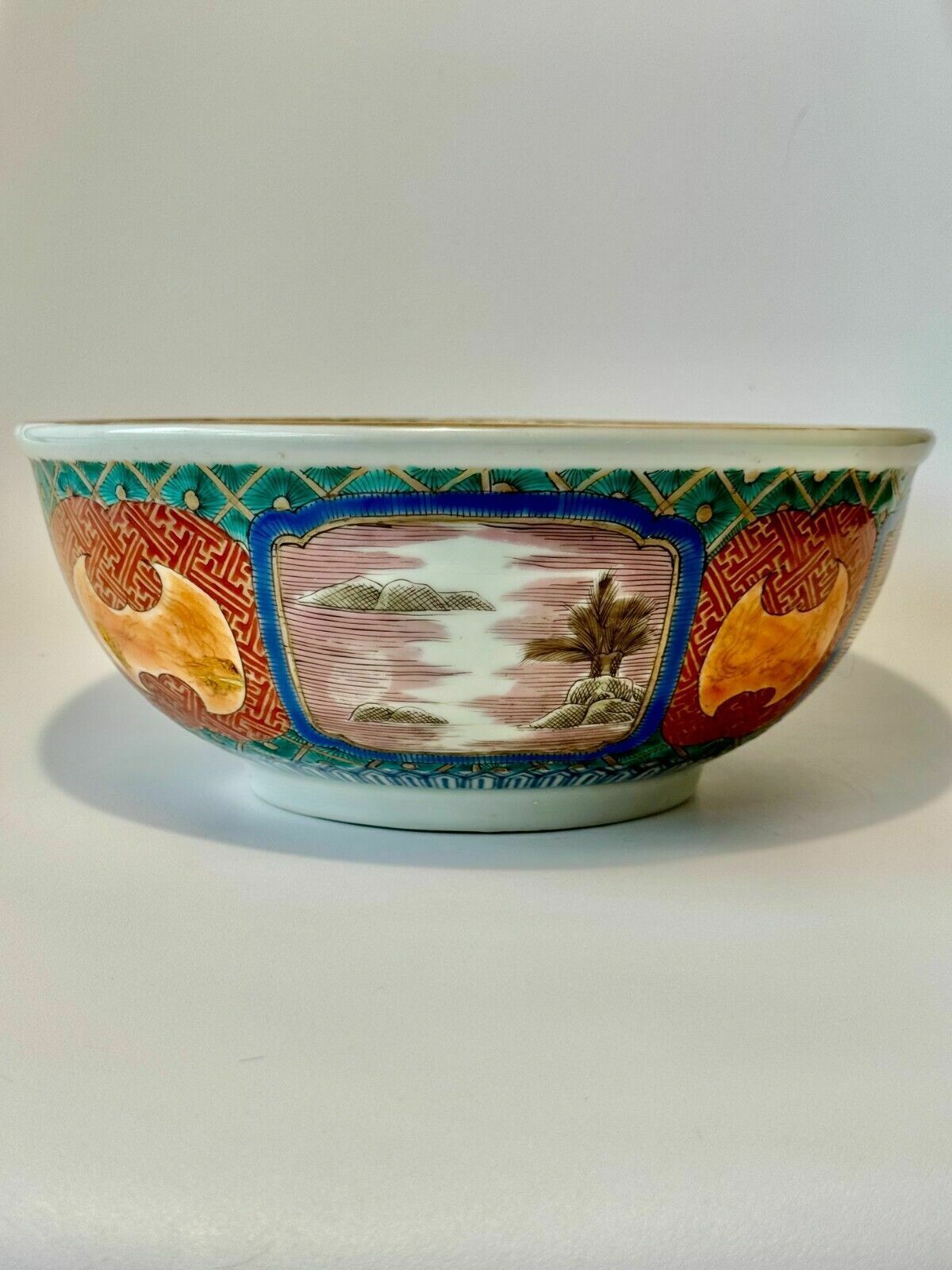 A 19th Century Japanese Meiji Period Imari Bowl Hand Painted With Flowers 25cmø photo buy
