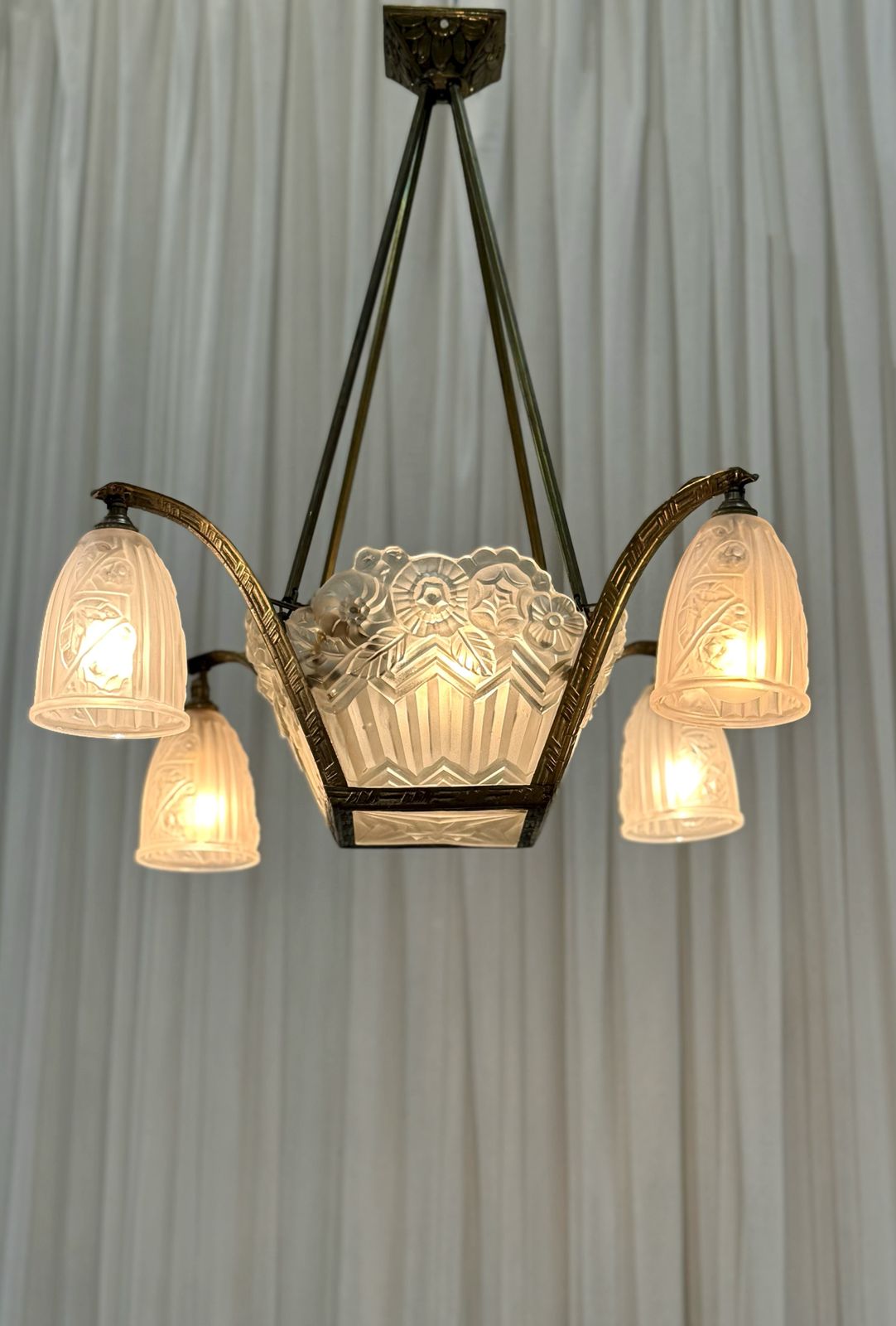 Art Deco Chandelier By Noverdy, France photo furniture