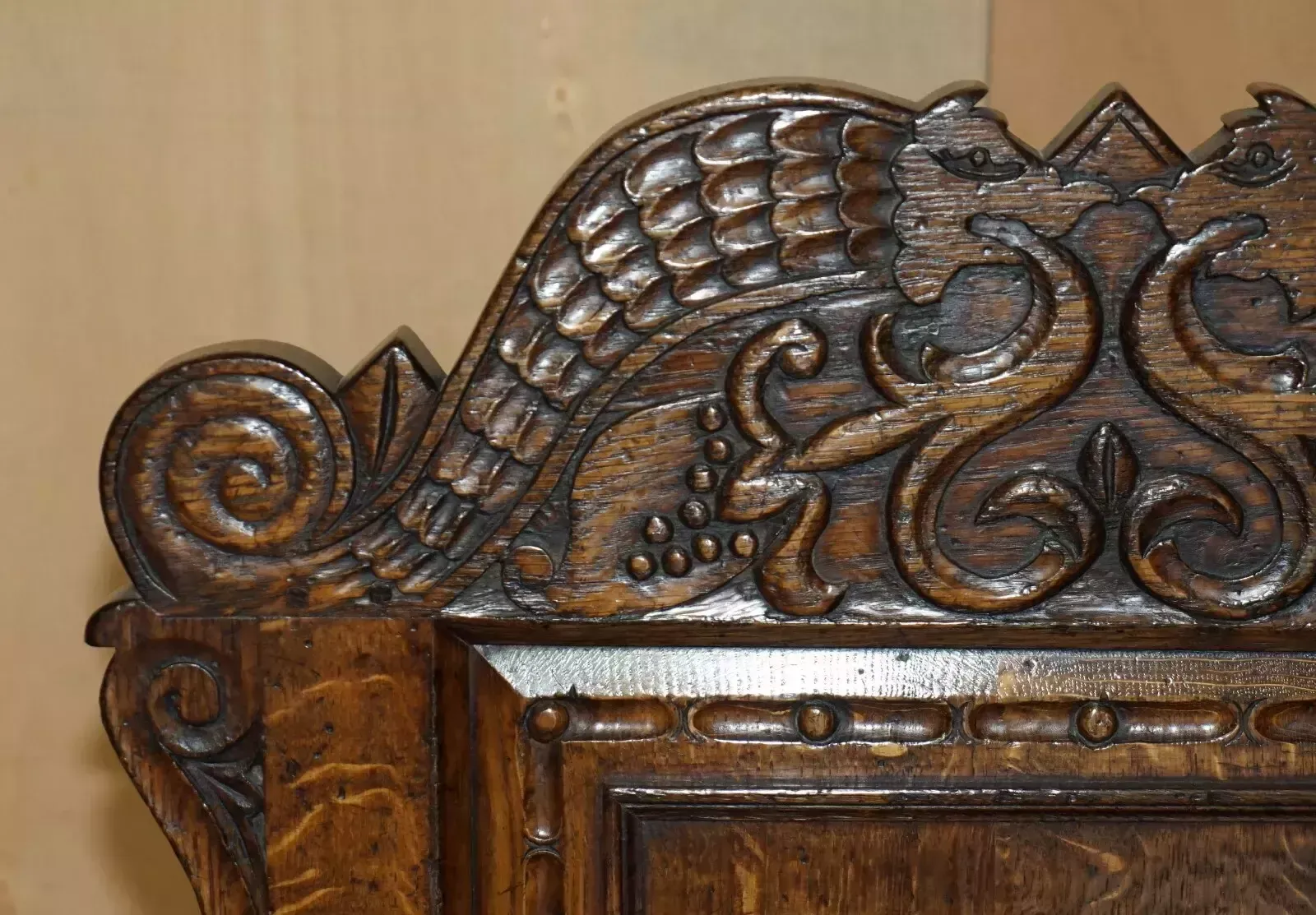 Fine & Rare Original 19th Century Wainscot Armchair England Oak With Side Drawer photo 2350.0