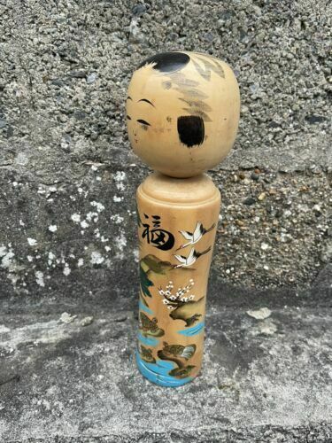 Vintage Extra Large Tall Traditional Japanese Kokeshi Wooden Doll Ornament photo 60.0