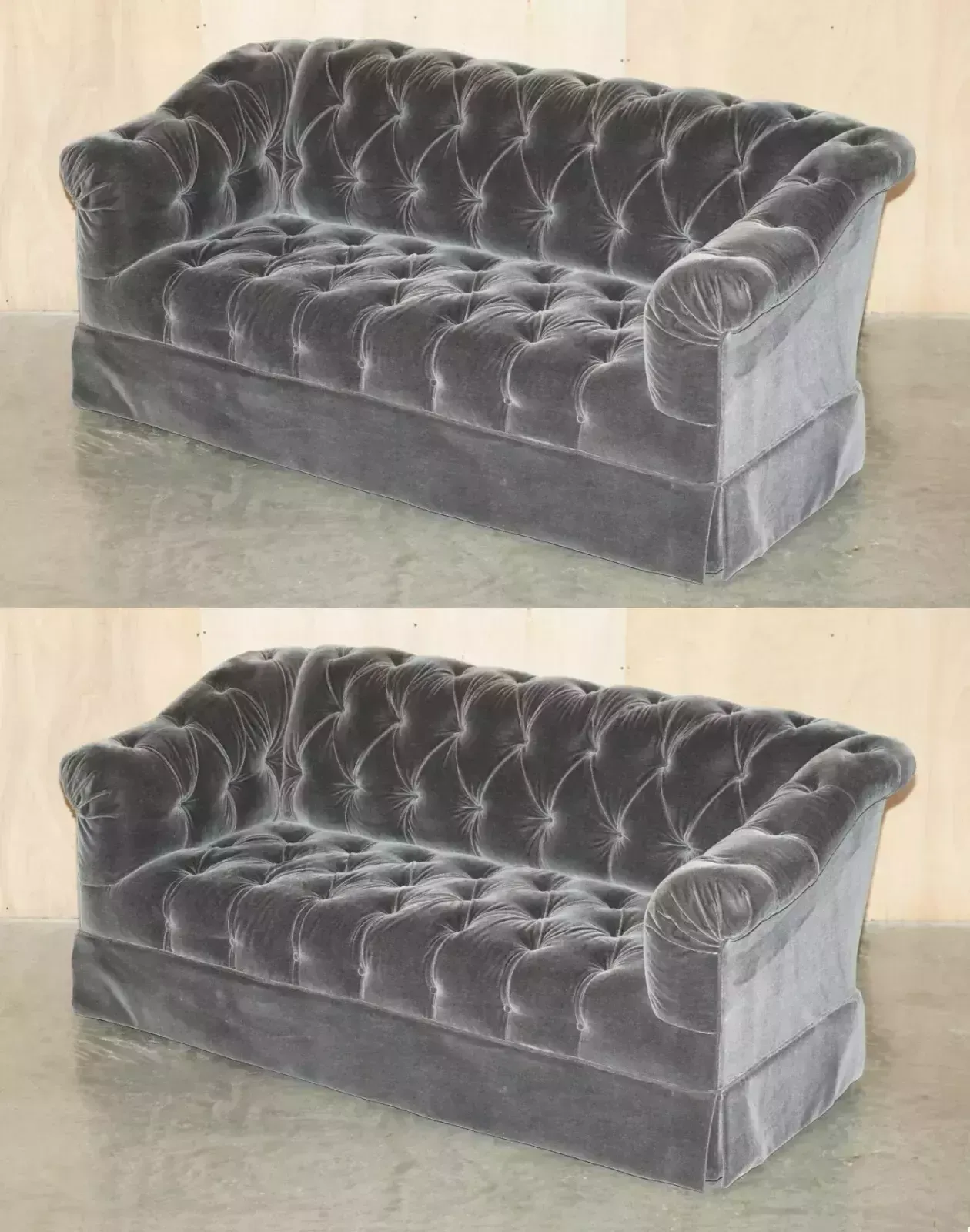 George Smith Somerville Chesterfield Mohair Velvet Sofas