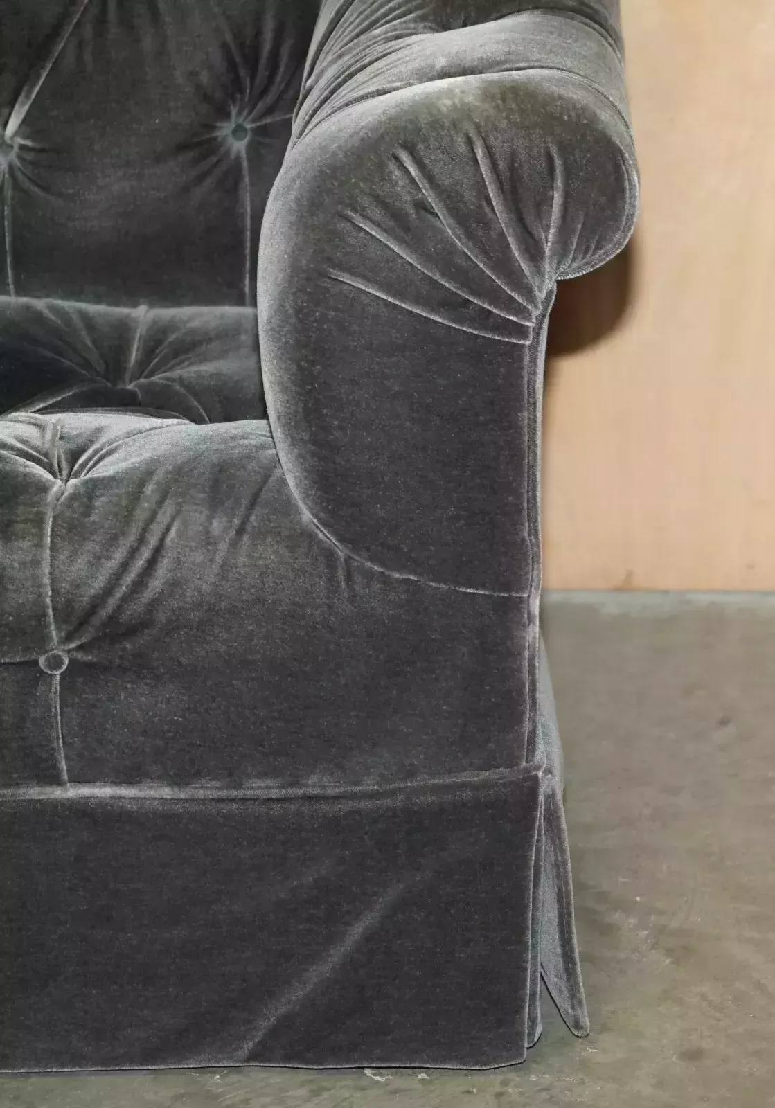 photo for sale George Smith Somerville Chesterfield Mohair Velvet Armchair Footstool