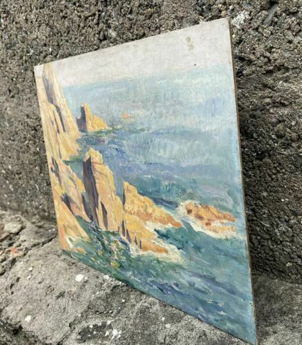 Denton Hawley Original Signed Seascape Oil On Board Painting Art Work photo 110.0