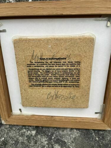 Vintage Rare Framed Native American Navajo Sand Painting Art #2 photo vintage