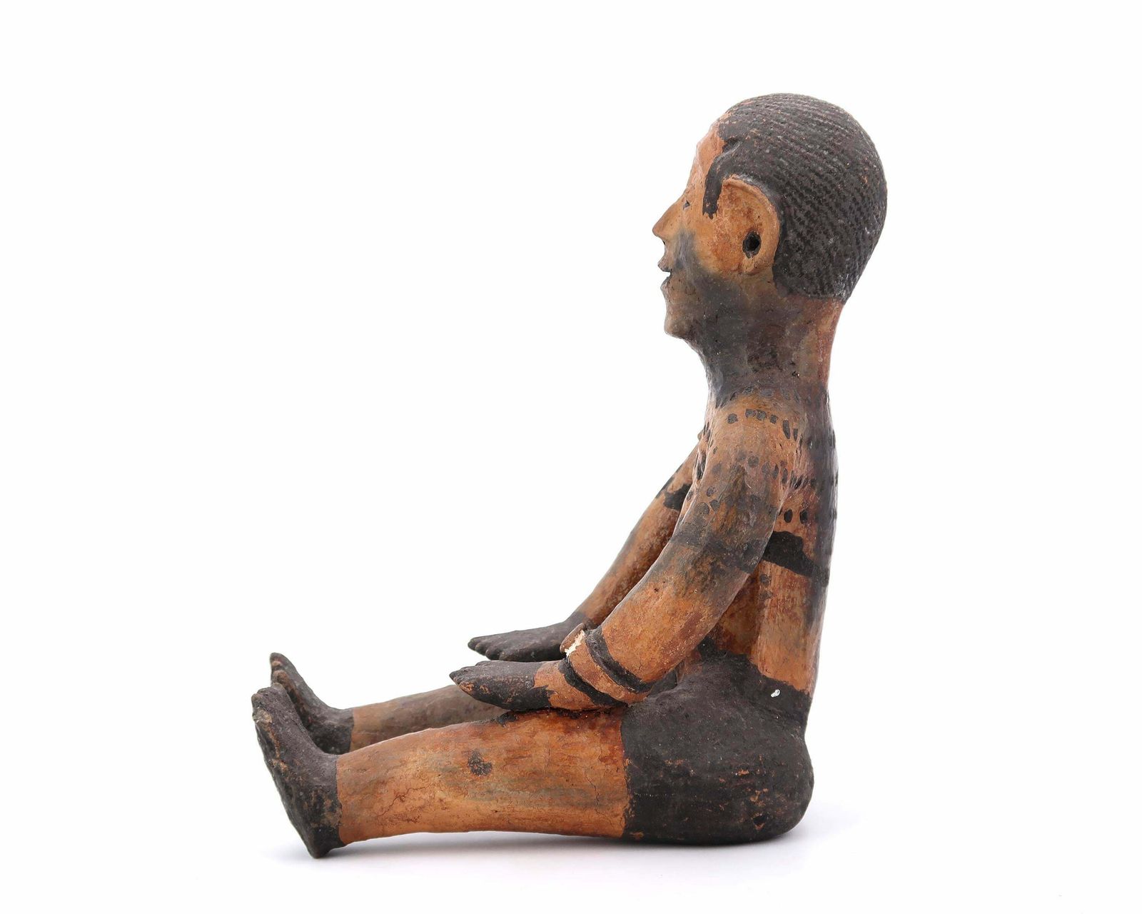 African Sculpture, Seated Man In Terracotta, 1980s / Man, Africa, Statue, Ceramic, Bookend photo furniture