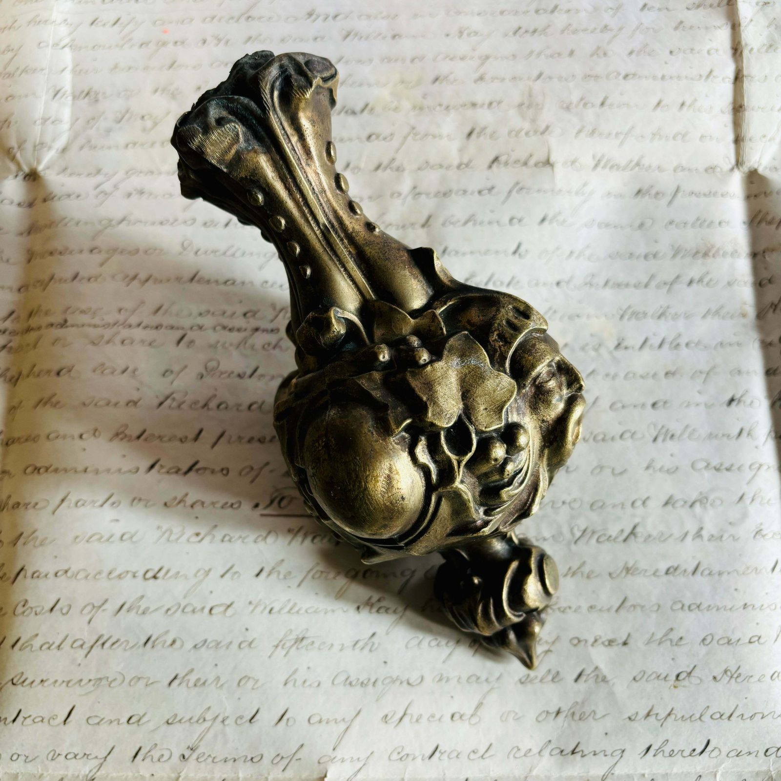 Antique Heavy Ornate Clock Weight photo for sale