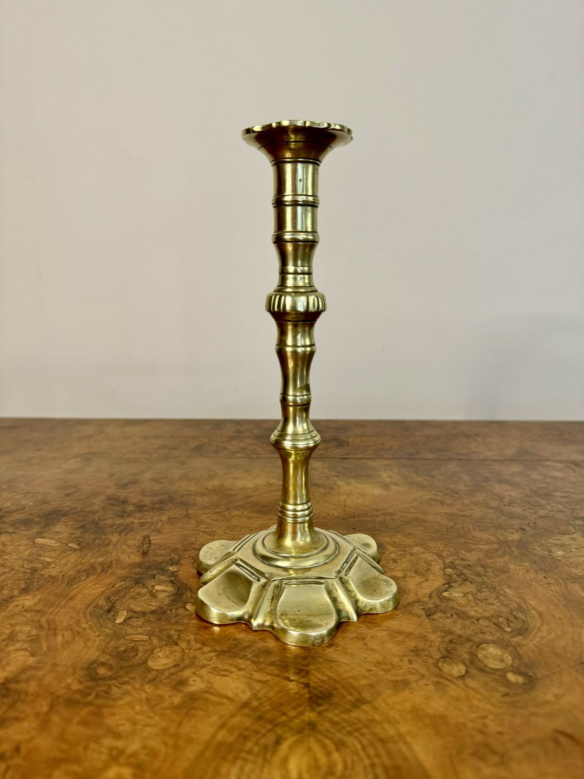 Stunning Quality Pair Of Antique George III Brass Candlesticks photo furniture