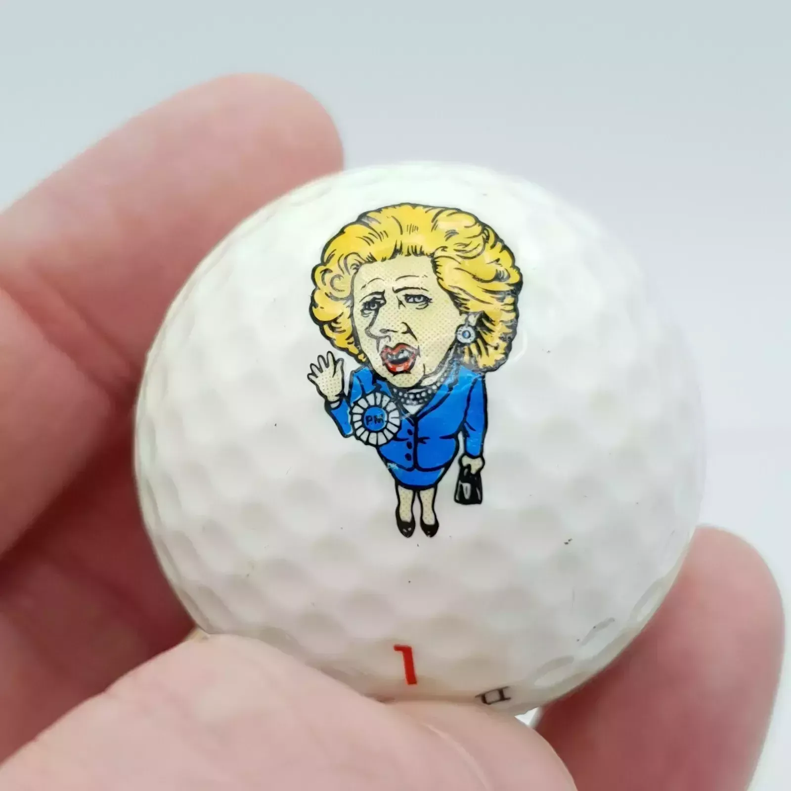 photo vinterior Mega Rare Margaret Thatcher Golf Ball Spalding Pro II Miners' Strike 1984 1985