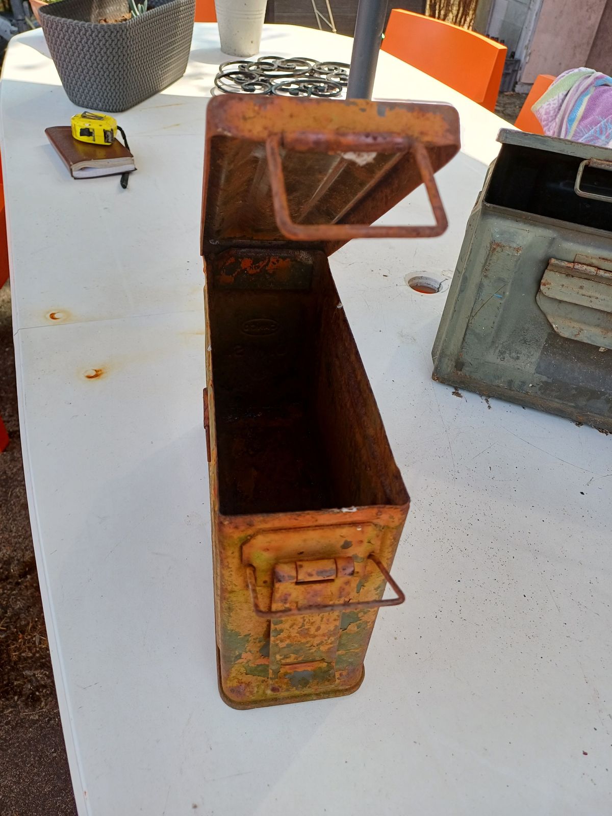 3 Militaria Ammo Boxes, 1940s, Vintage photo furniture