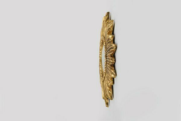 Gold Sunburst Mirror In Resin With Convex Mirror, France, 1960s photo vintage