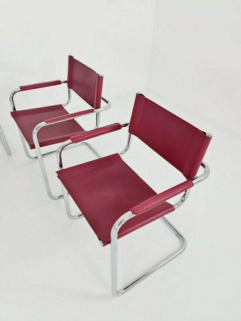 1 Of 10 Chairs Model Mg5 Centro Studio Desk Chair In Cognac By Mart Stam & Marcel Breuer, 1970s photo vintage
