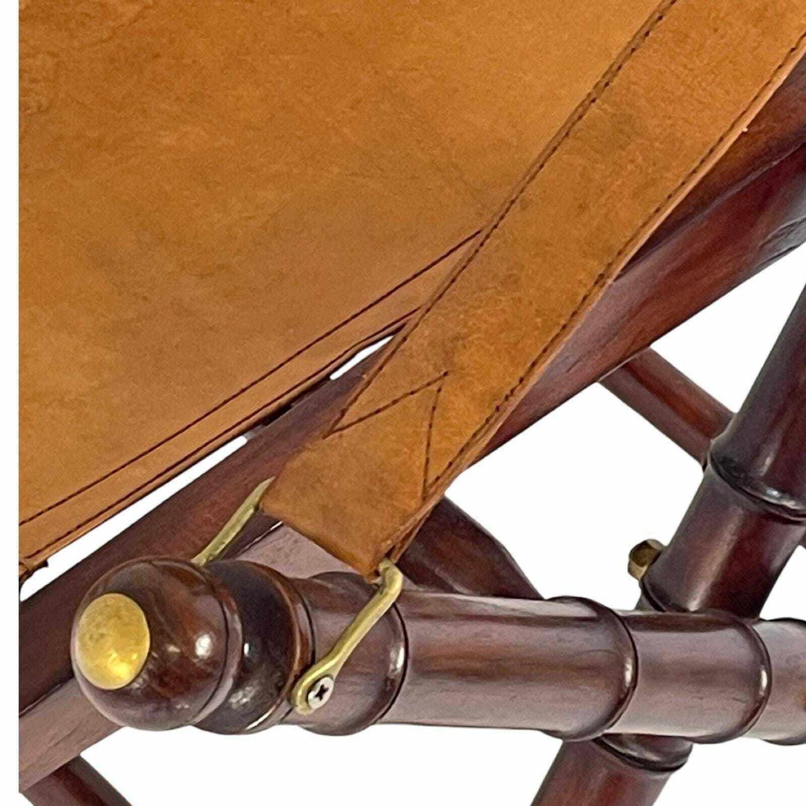 Officer's Chair   Wood And Leather Upholstery   Military Campaign Style photo Furniture