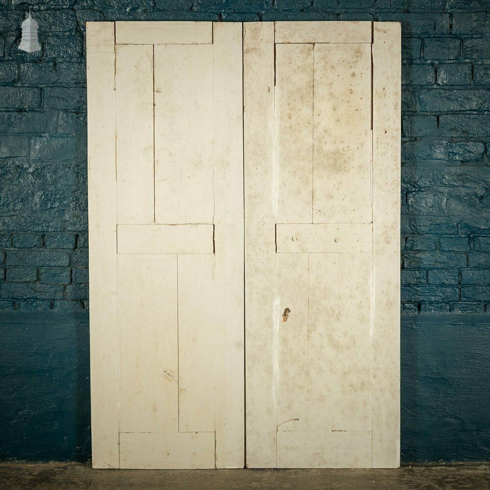 Pine Cupboard Doors, White Painted 2 Moulded Pannels photo Home Fixtures