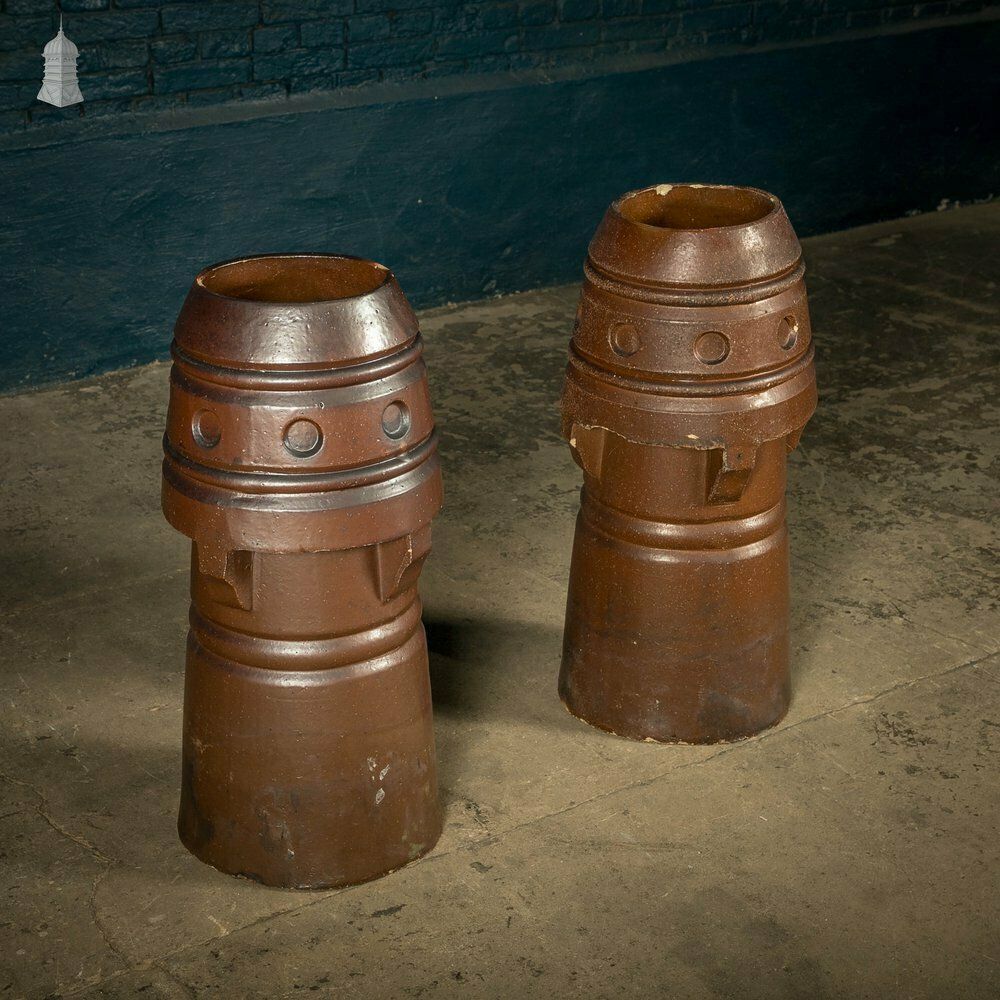 Chimney Pot Planters, Salt Glazed, Pair photo furniture