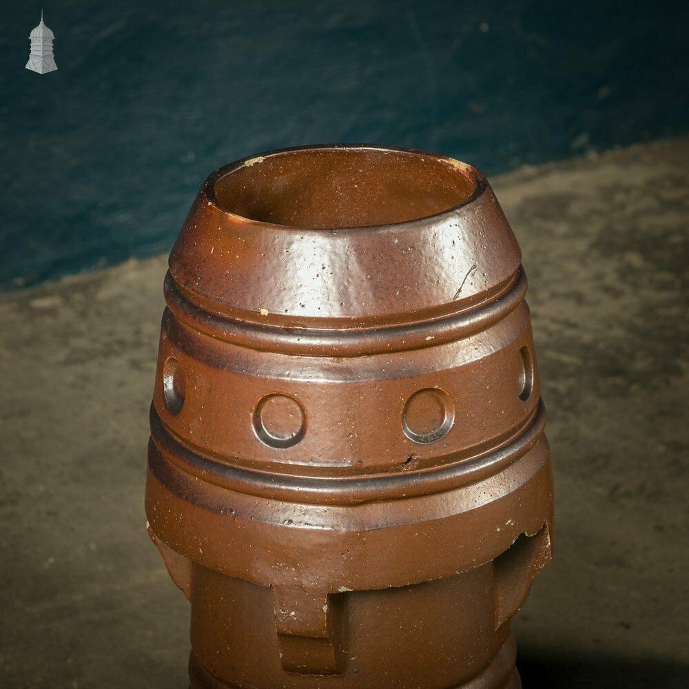 photo vintage Chimney Pot Planters, Salt Glazed, Pair