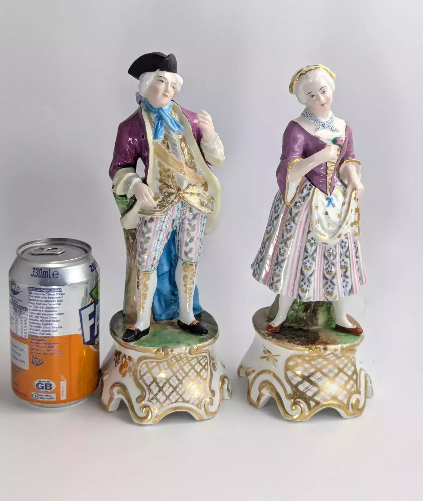 Pair Of Porcelain Figurines Attributed To Jacob Petit Style, C. Mid 19th Century photo vintage