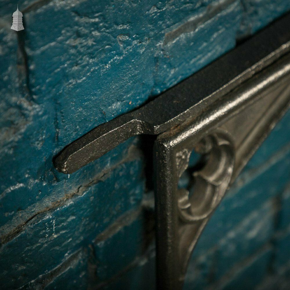 Fireplace Frame, Cast Iron With Quatrefoil Detail photo vintage