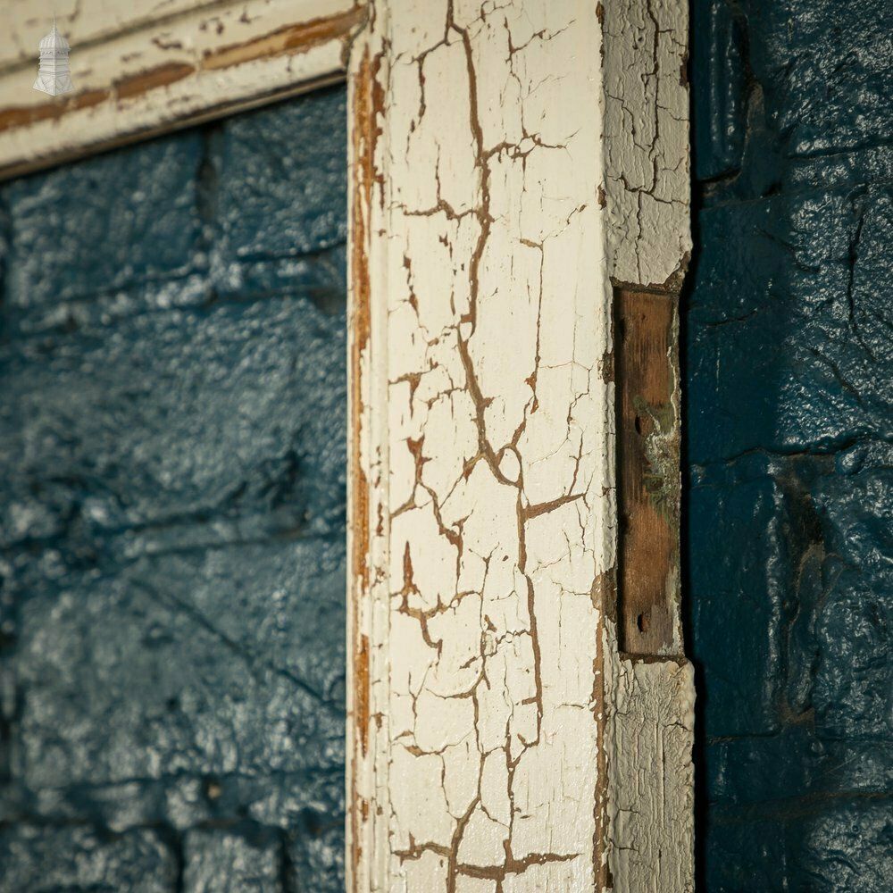 Half Glazed Door, 3 Moulded Pine Panel Distressed Crackled Paint photo buy