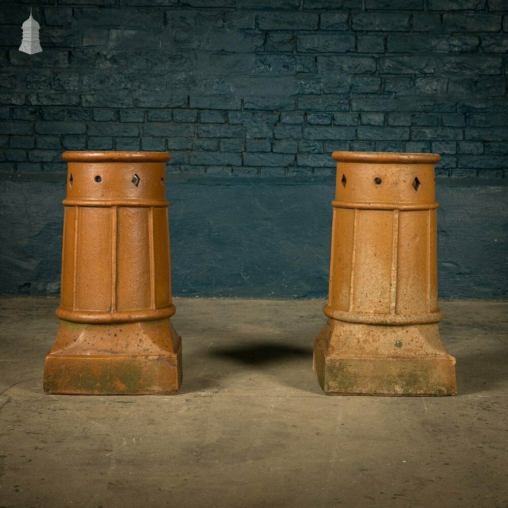 photo buy Chimney Pot Planters, Salt Glazed, Pair