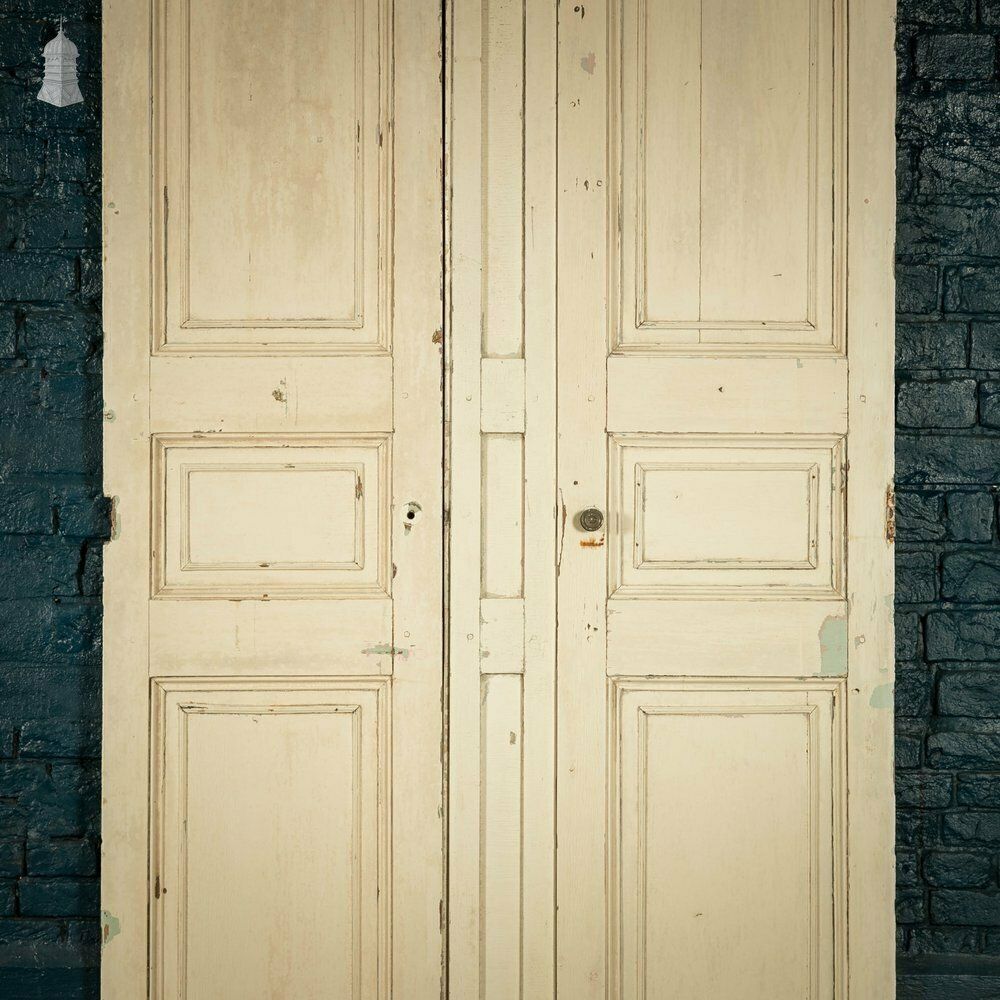 Panelled Window Shutters, Pair Of Moulded 3 Panel Shutters photo for sale