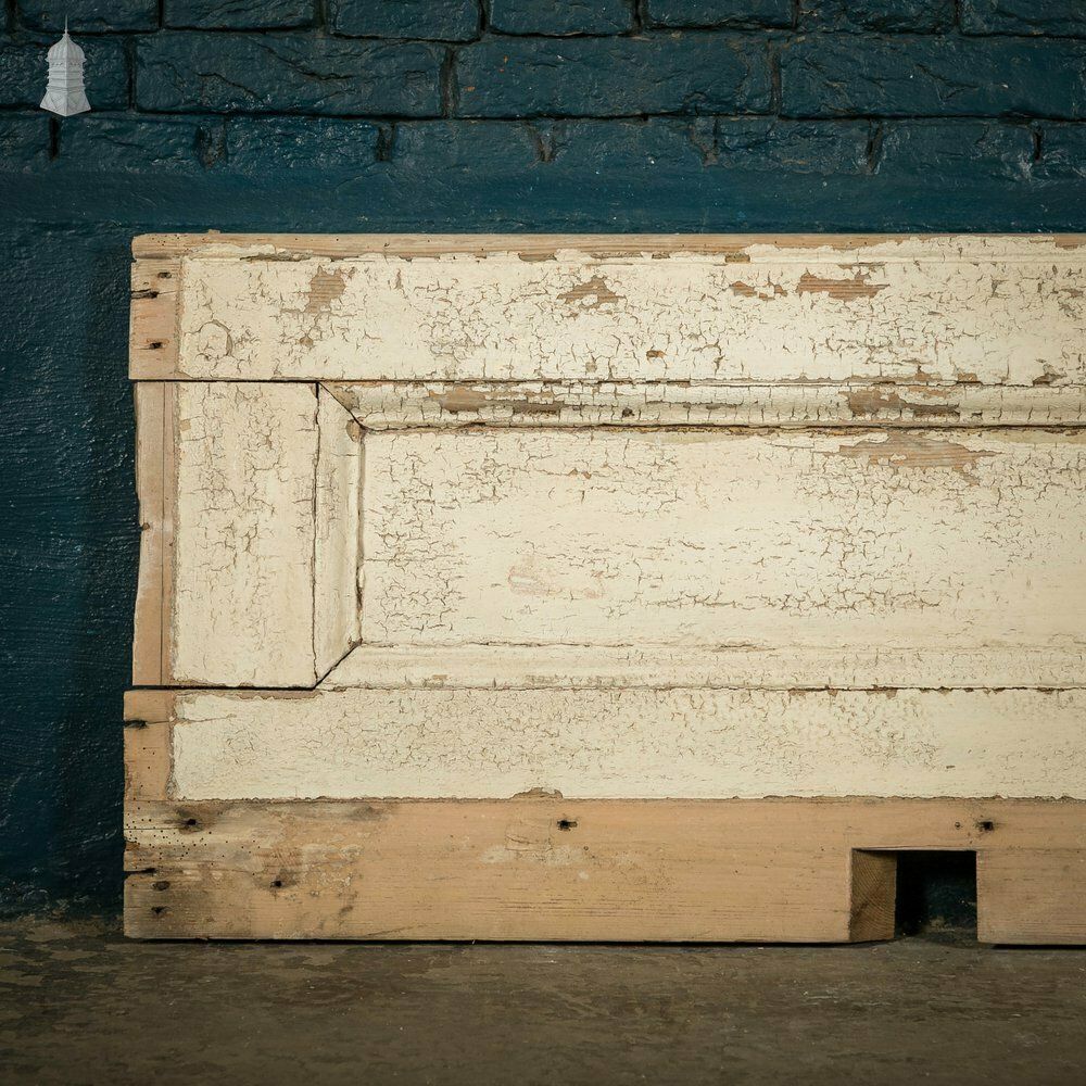 Moulded Pine Panelling, Distressed White Paint Finish photo vintage