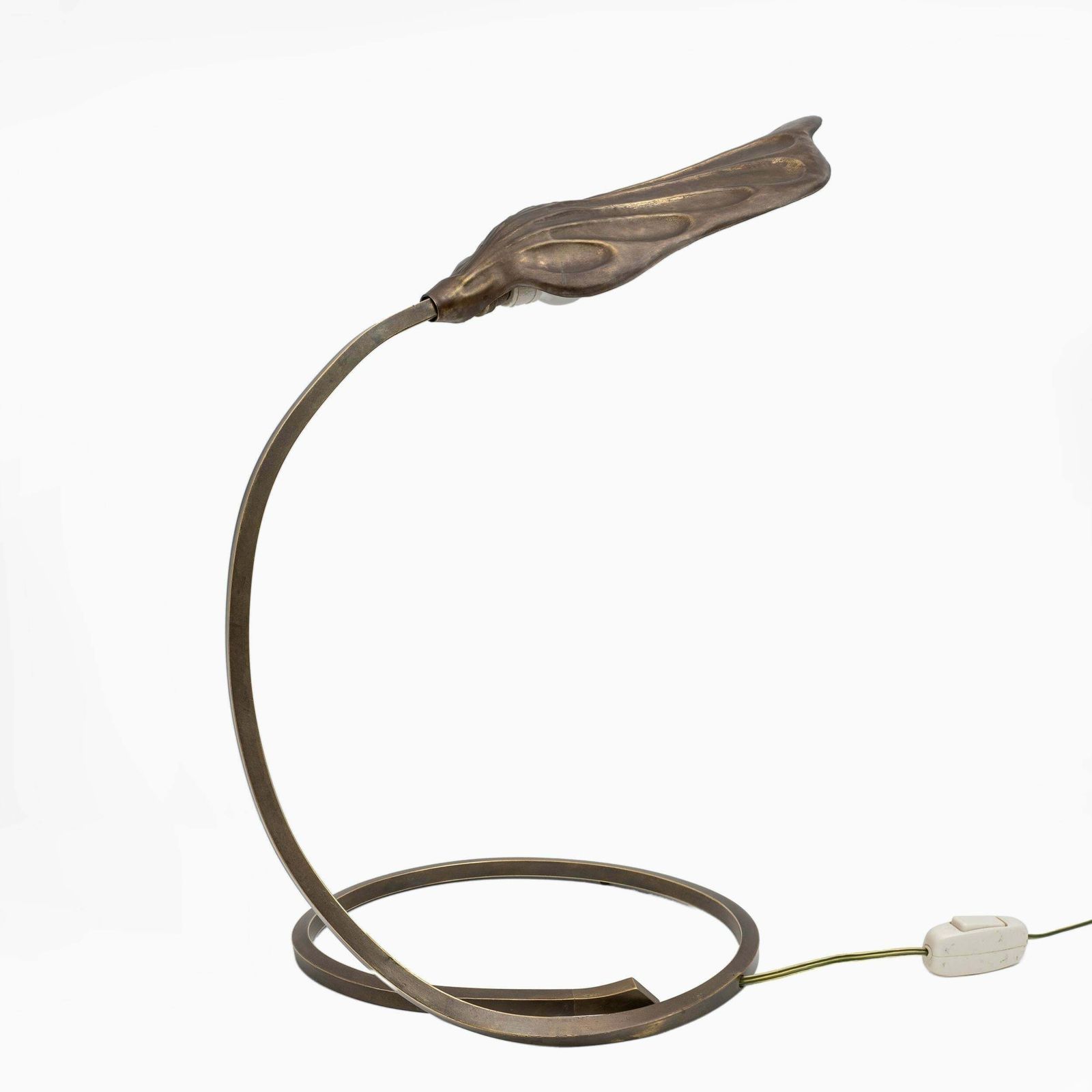 Tommaso Barbi Mid Century Modern Brass Leaf Table Lamp By Bottega Gadda, 1960s photo Lighting
