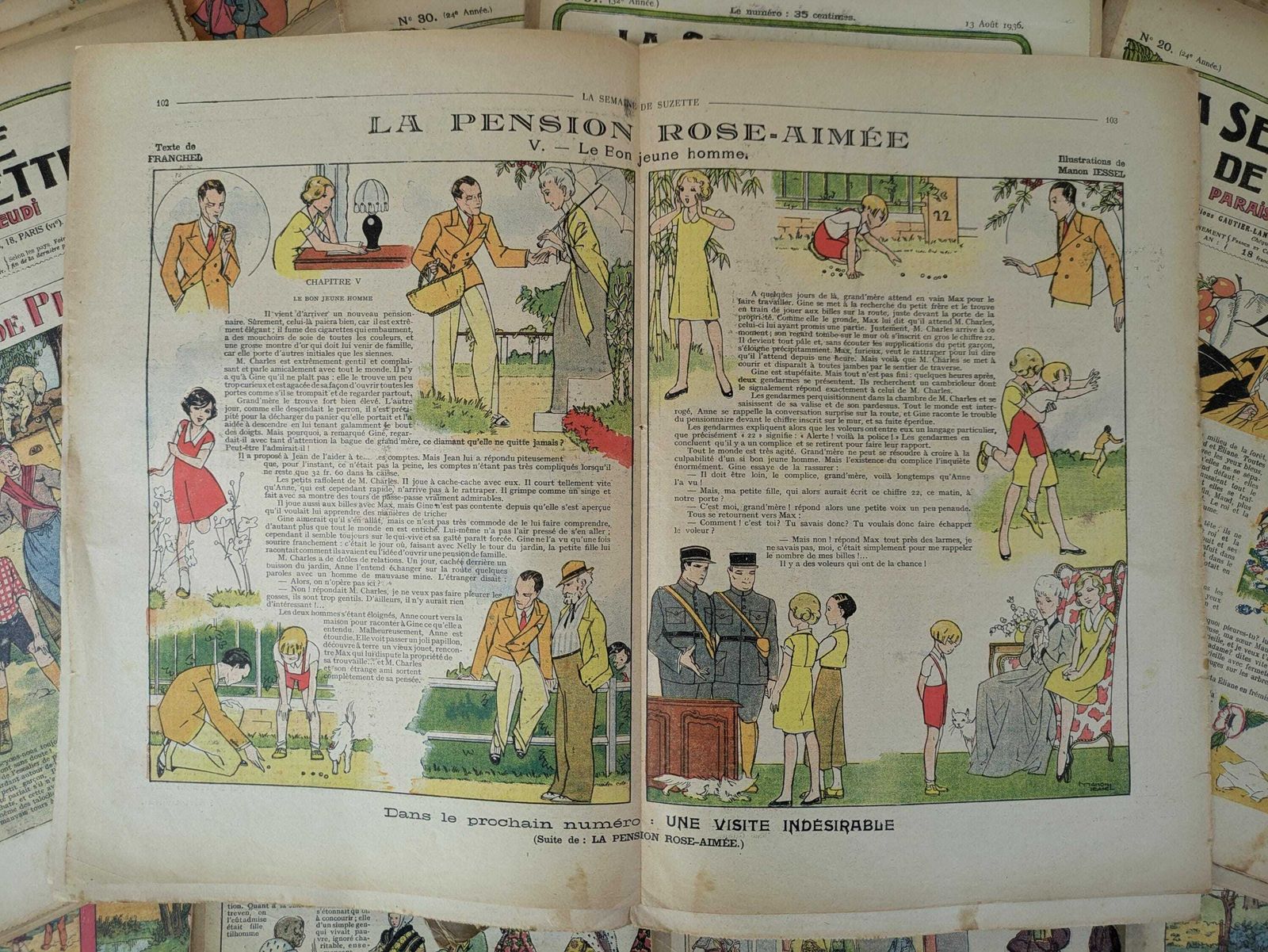 55 Antique French 1920s La Semaine De Suzette Magazines, Prop Set Design, Photography French Ephemera, Old Document, Scrapbooking Supplies photo 158.0