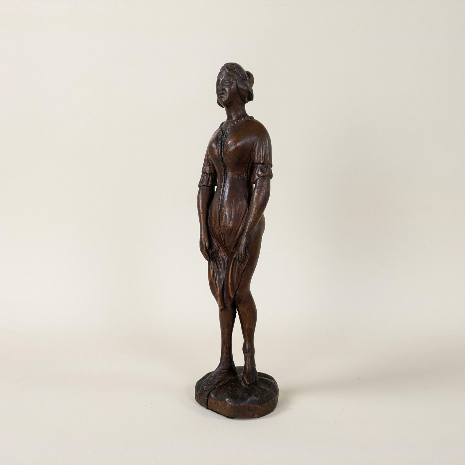 Antique French Carved Wood Female Brothel Statue, Old Erotic Wooden Figurine, Curiosa Statuette Curiosity Collector, Brothel Sign photo Art