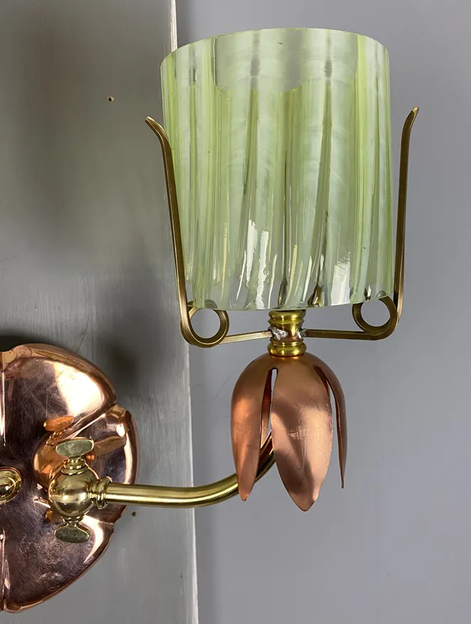 Ashby Lily Pad Double Wall Light With Opalescent Shade (51125) photo furniture