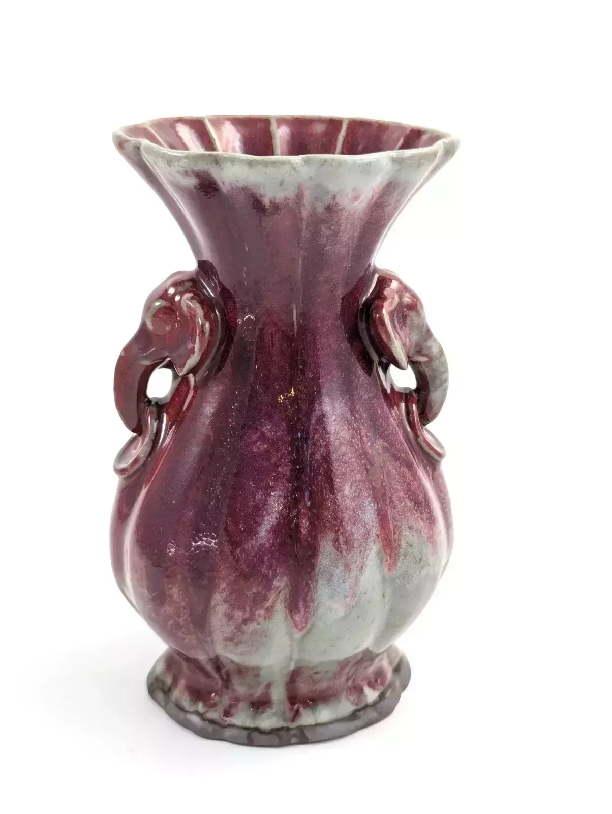 Antique Chinese Flambe Glaze Vase, C. 19th Century photo Home Decor