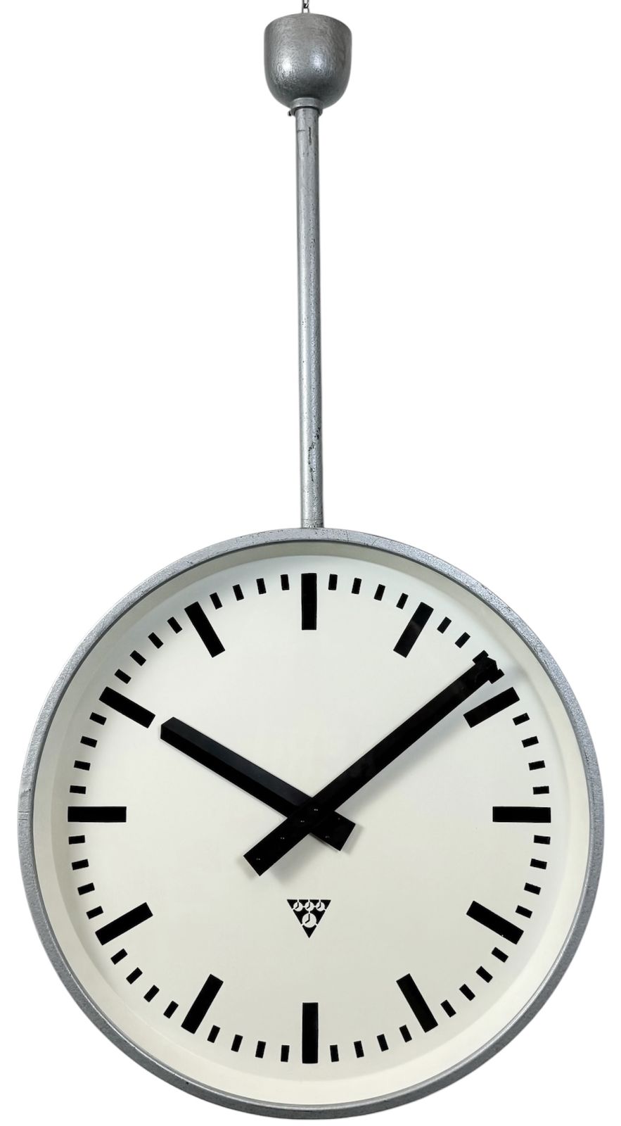 Huge Industrial Double Sided Railway Or Factory Clock From Pragotron, 1960s