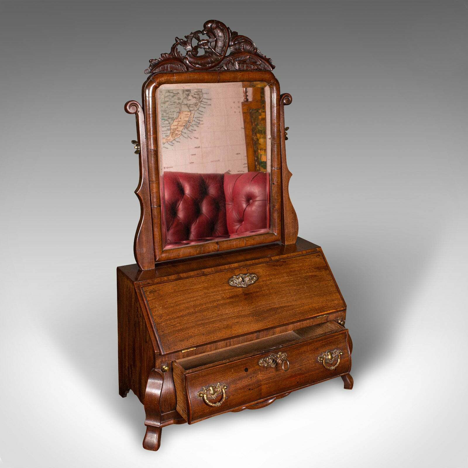 Antique Bureau Mirror, English, Dressing Table, Boudoir, Georgian, Circa 1800 photo furniture