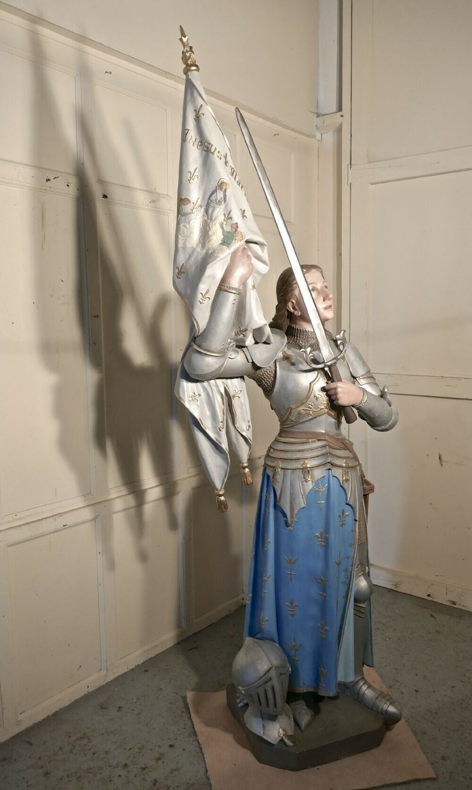 Saint Joan Of Arc Statue From A France, Signed Rouillard Angers photo furniture