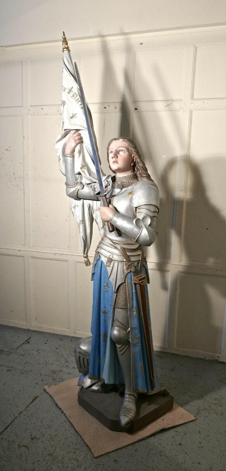 Saint Joan Of Arc Statue From A France, Signed Rouillard Angers photo for sale