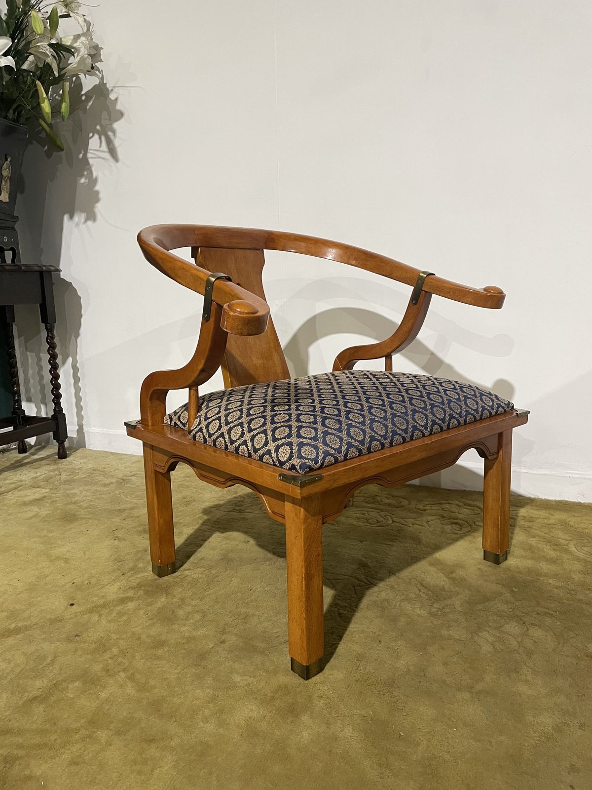 Chinese Style Reproduction Brass Bound Armchair photo 269.0