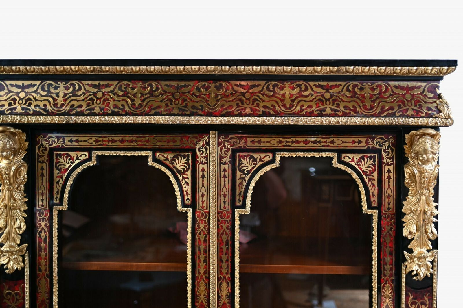 French Boulle Vitrine Display Cabinet Inlay Bibliotheque photo 4995.0