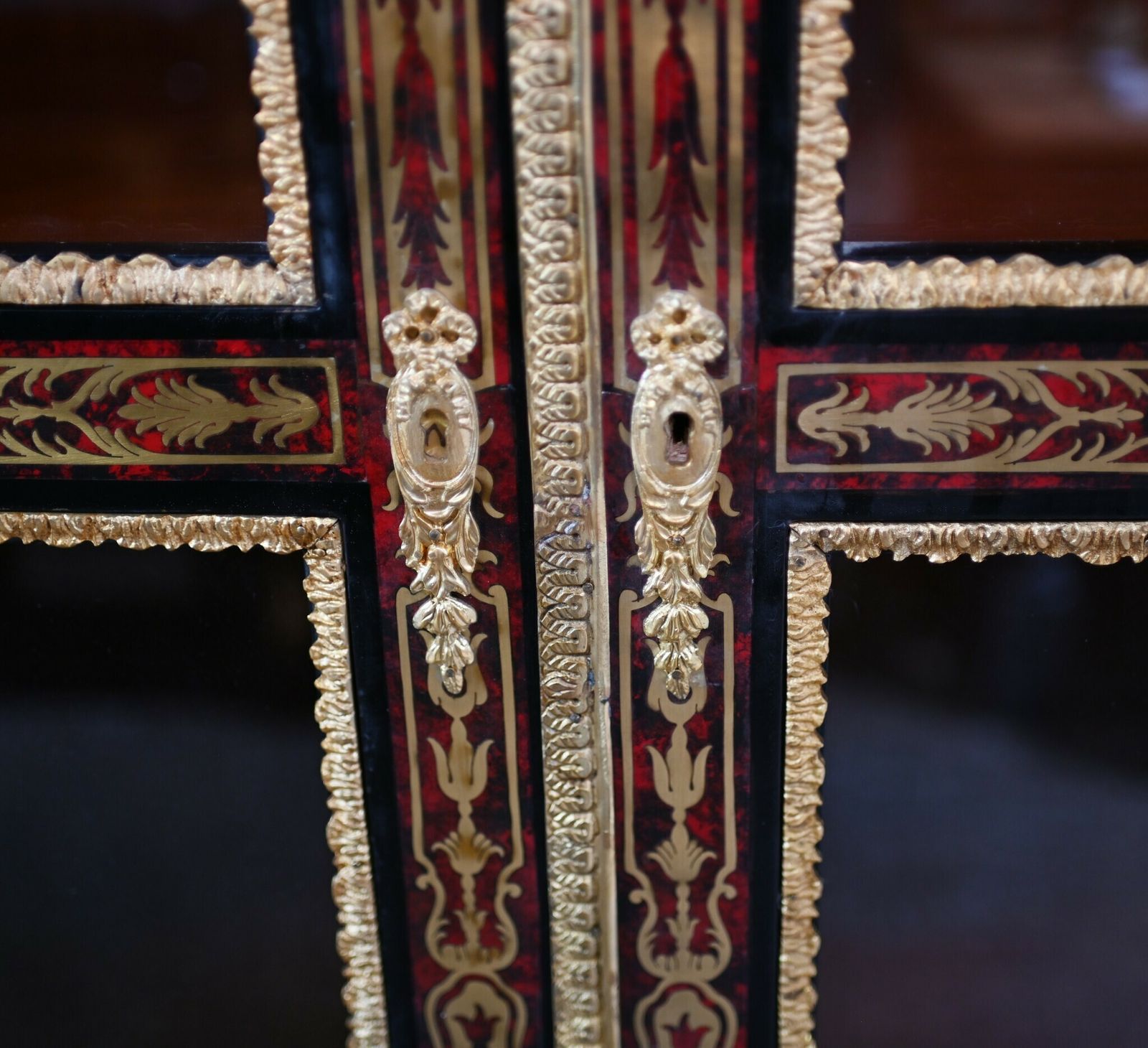 Furniture French Boulle Vitrine Display Cabinet Inlay Bibliotheque photo