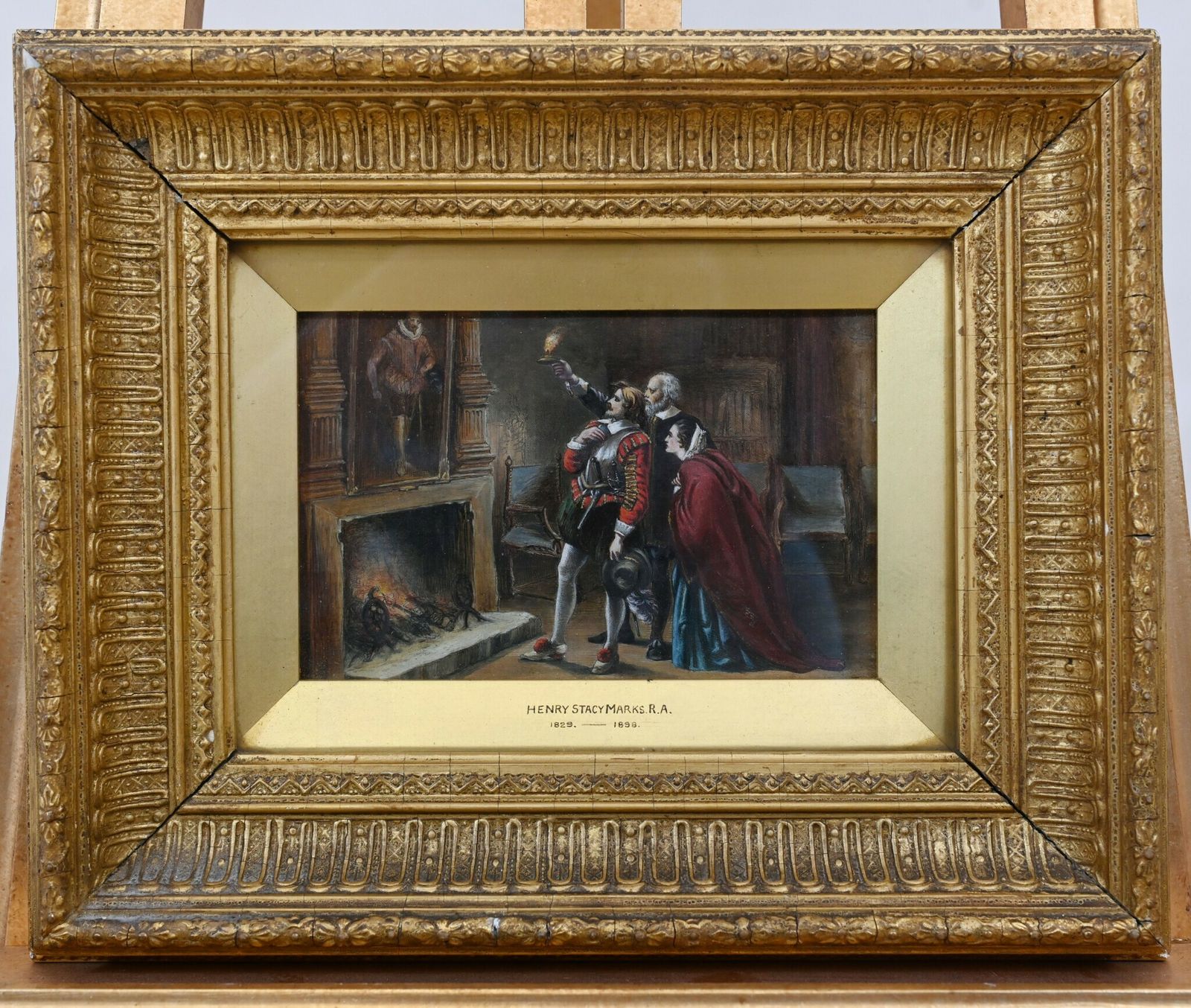 Victorian Oil Painting Shakespeare Portrait 1860 Signed