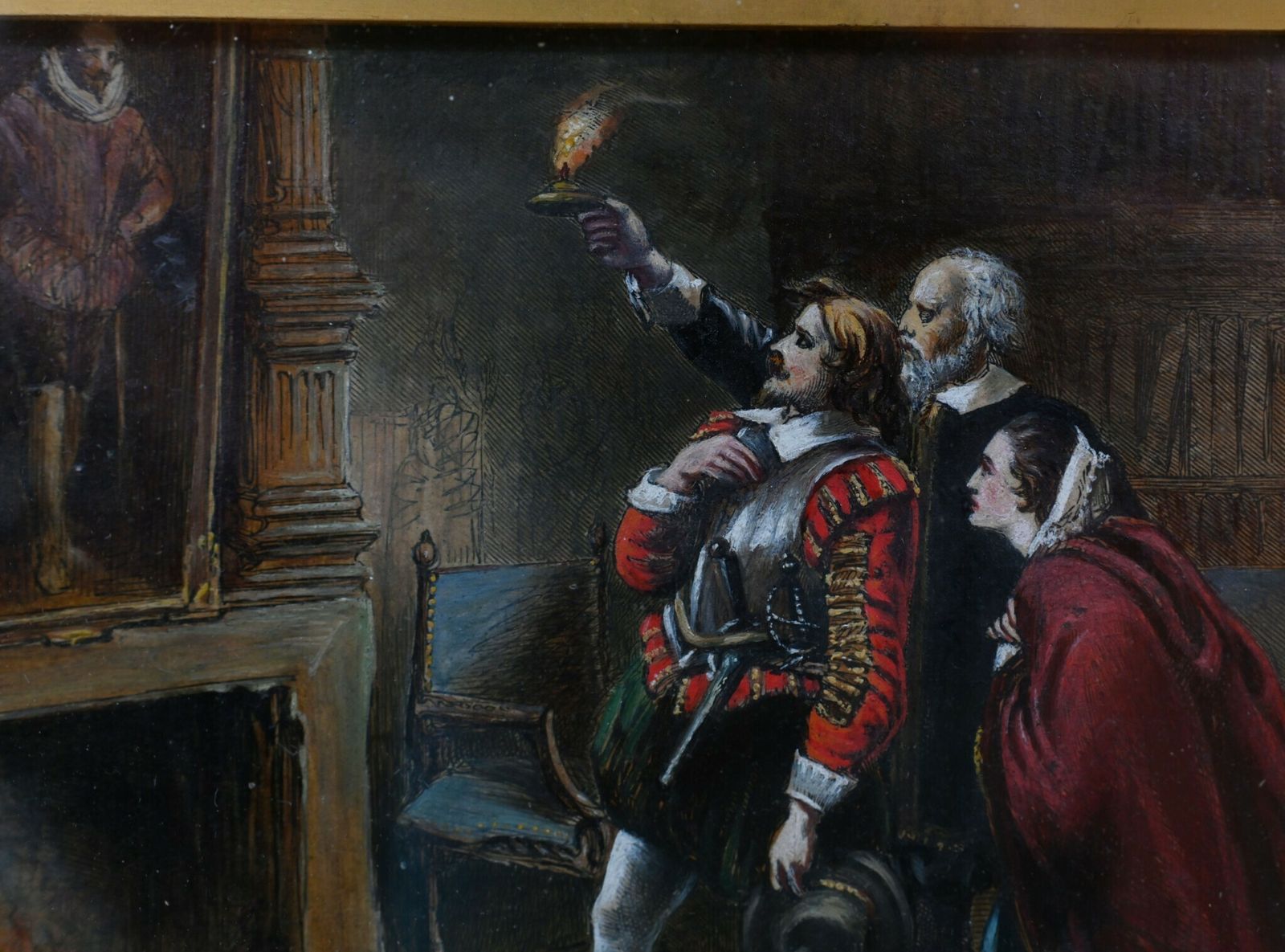 Victorian Oil Painting Shakespeare Portrait 1860 Signed photo Art