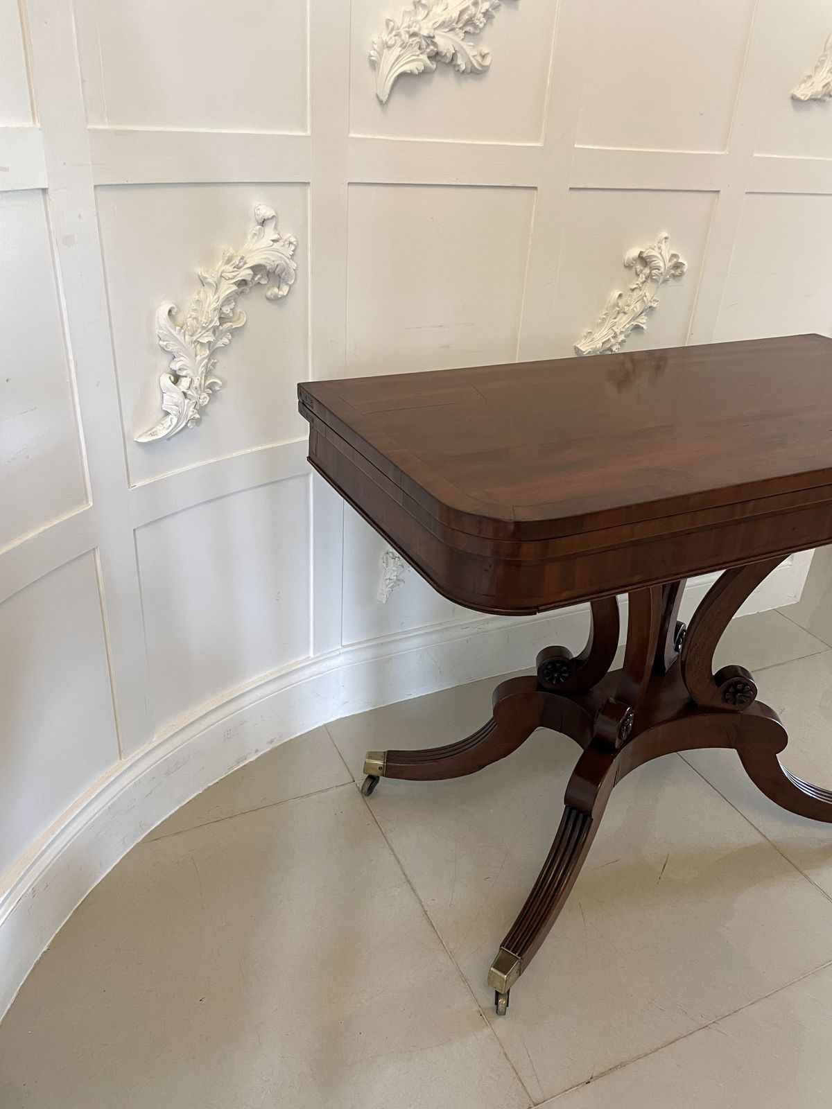 Furniture Antique 19th Century Quality Mahogany Card Table photo