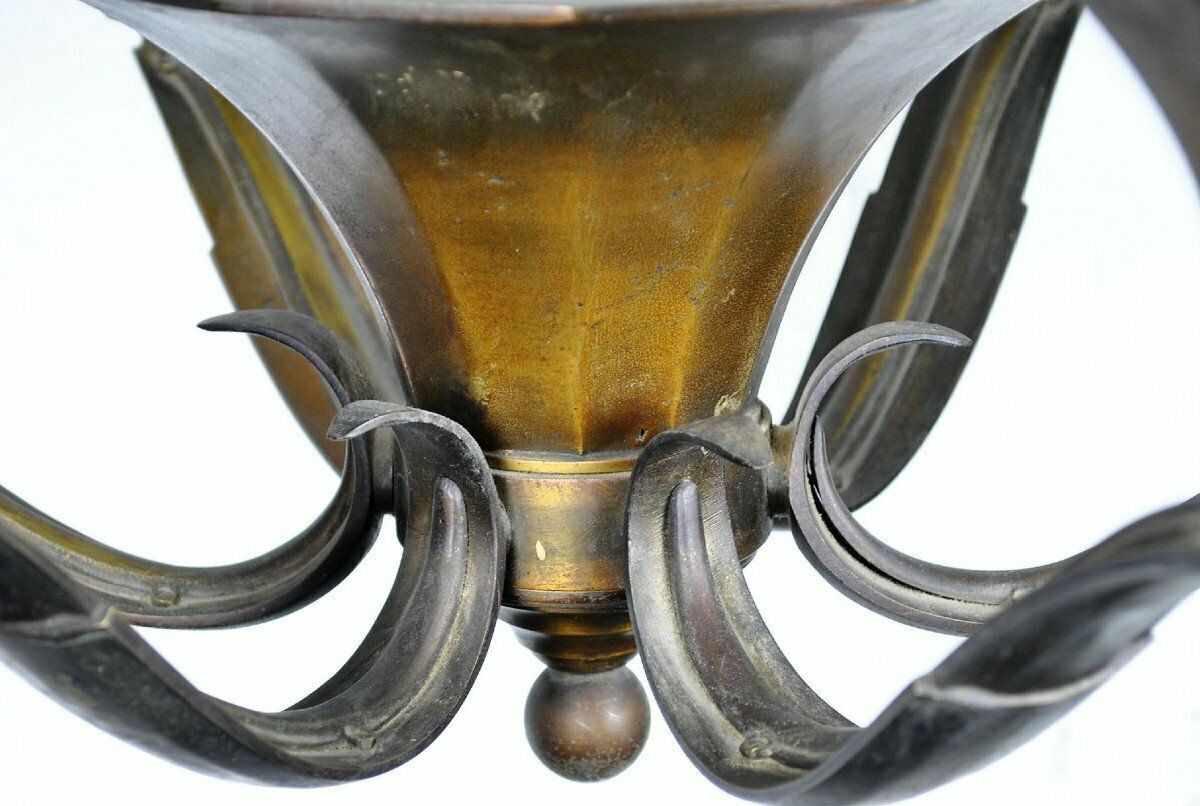 Bronze And Glass Chandelier, Art Deco, 20th Century photo buy