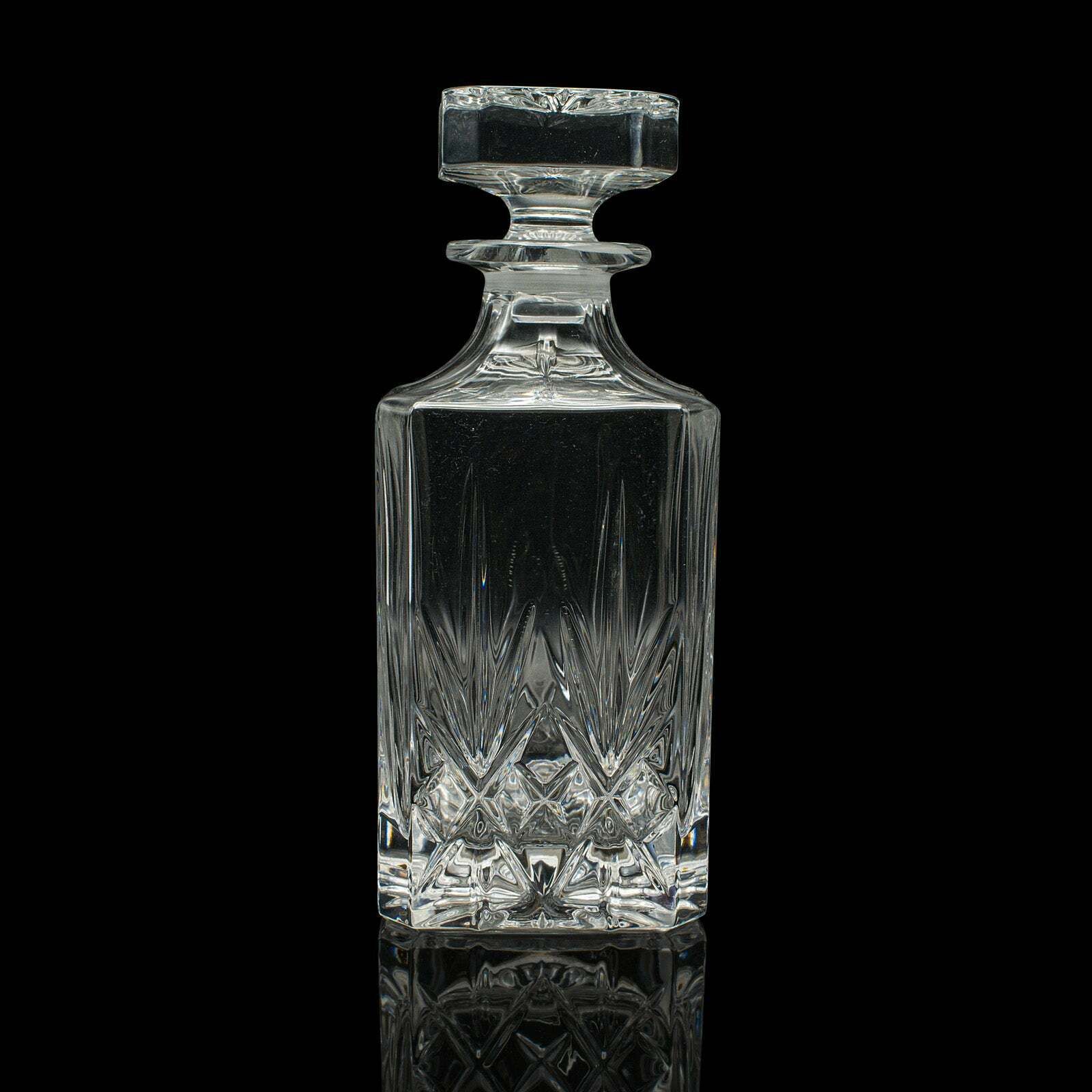 Vintage Irish Whiskey Decanter, Cut Crystal Glass, Spirits, Bourbon, Mid Century photo 395.0