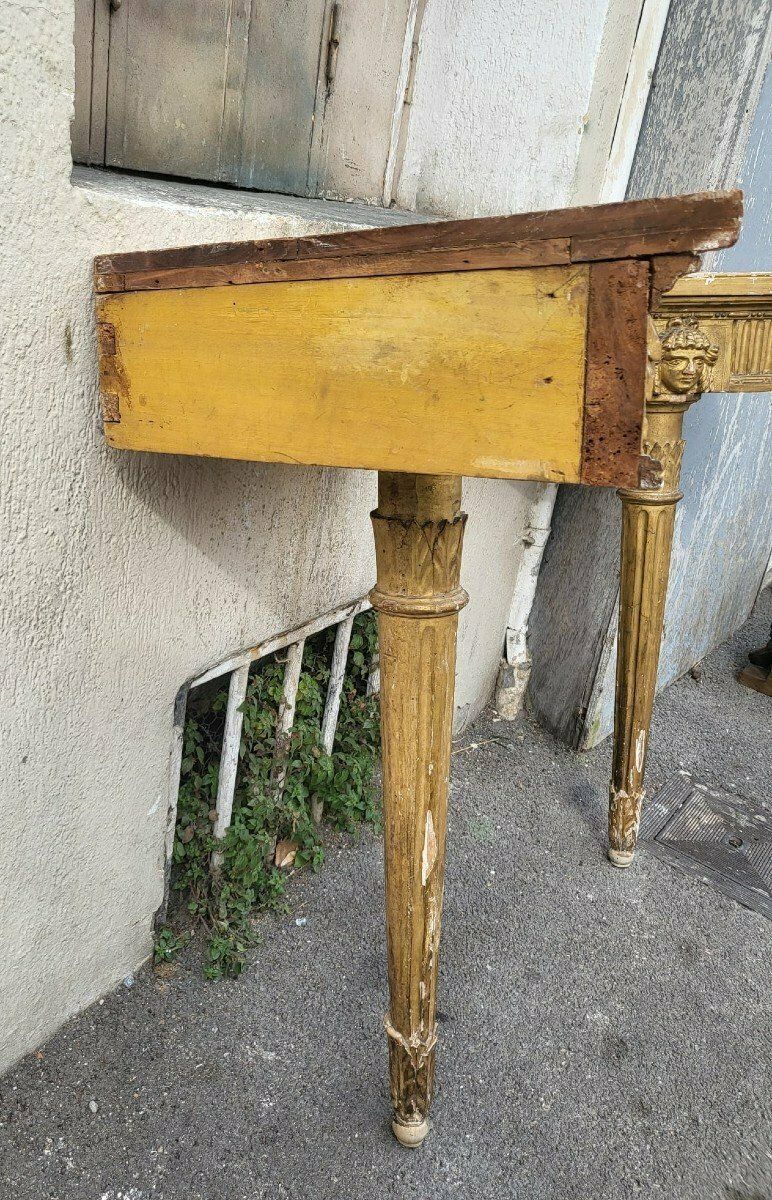 Pair Of Louis XVI Style Gilded Wood Corner Consoles photo buy