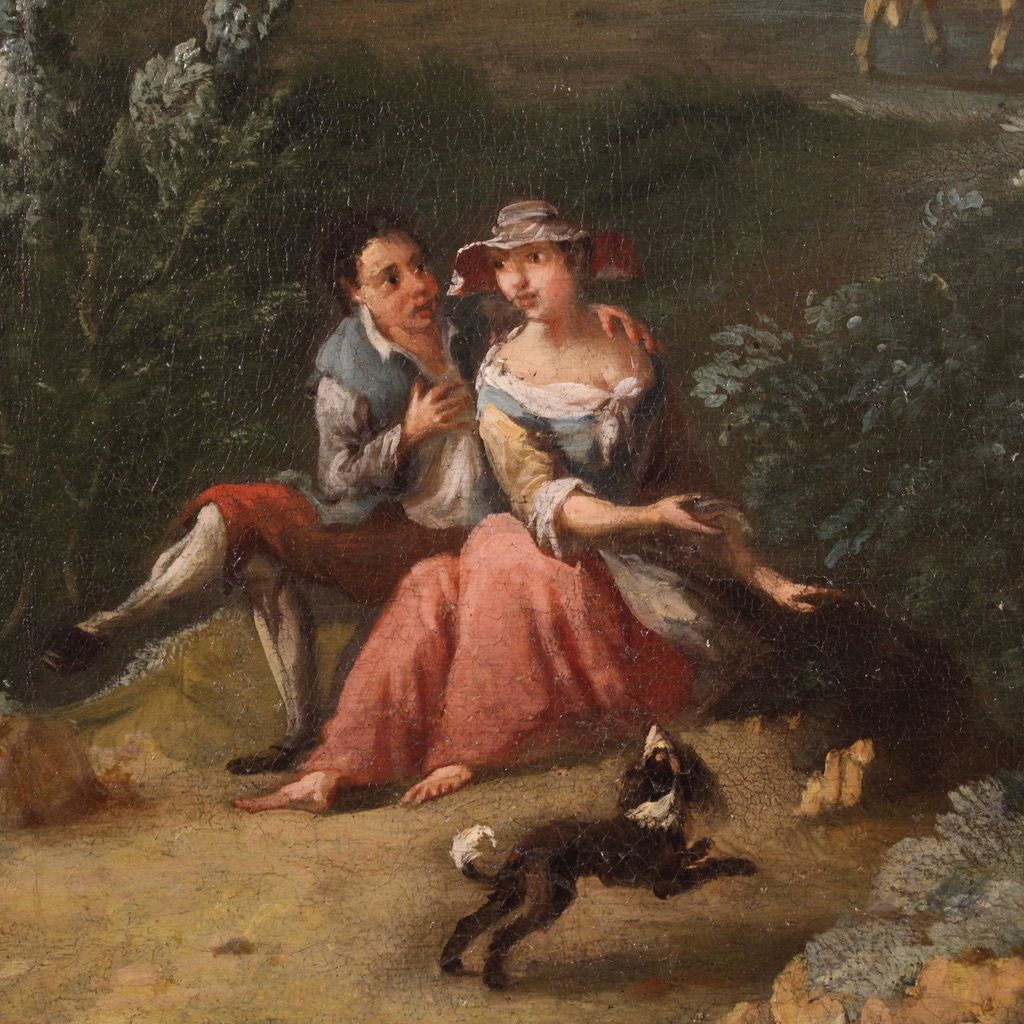 Refined 18th Century Bucolic Landscape Painting photo Art